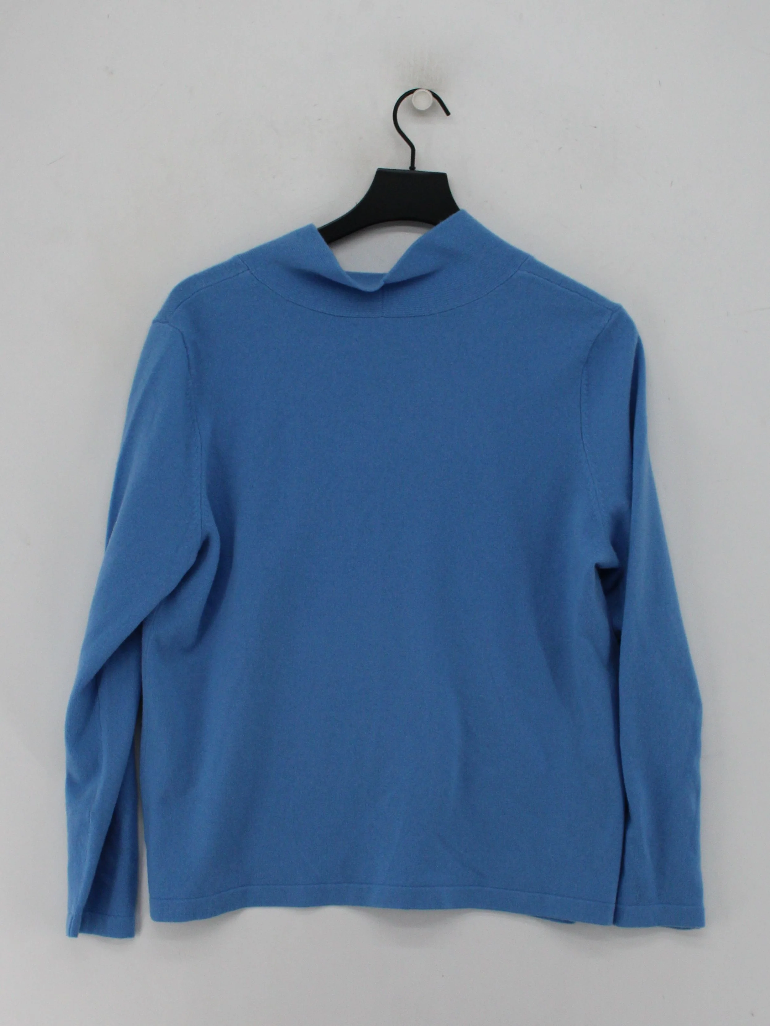 Lands End Women's Jumper UK 16 Blue 100% Cashmere V-Neck Pullover - Image 2