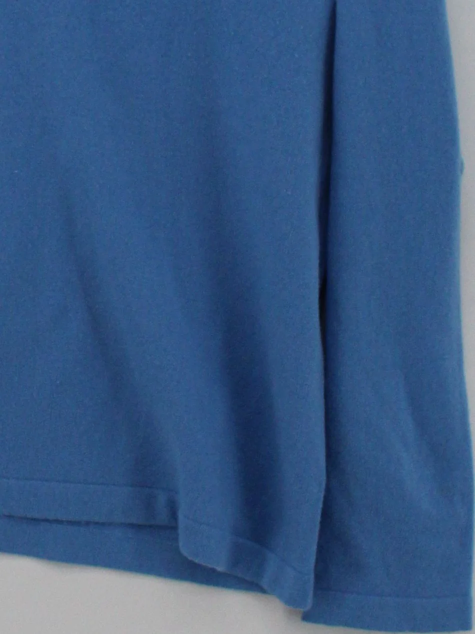 Lands End Women's Jumper UK 16 Blue 100% Cashmere V-Neck Pullover - Image 4