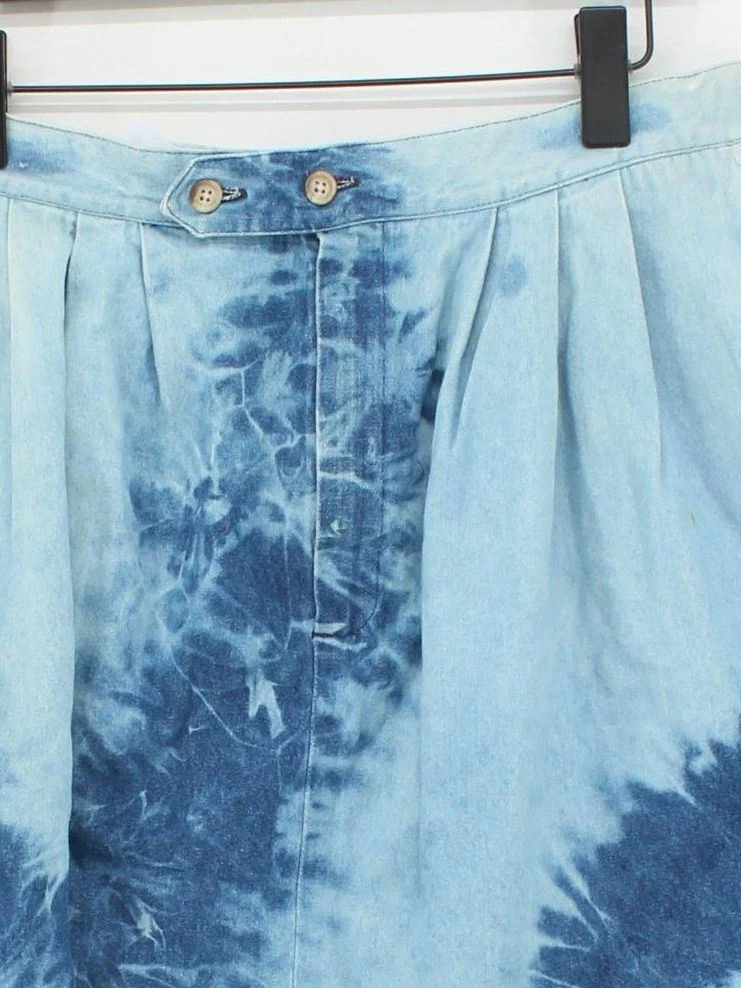 Lands End Women's Mini Skirt UK 14 Blue 100% Cotton Short Mini - Image 3