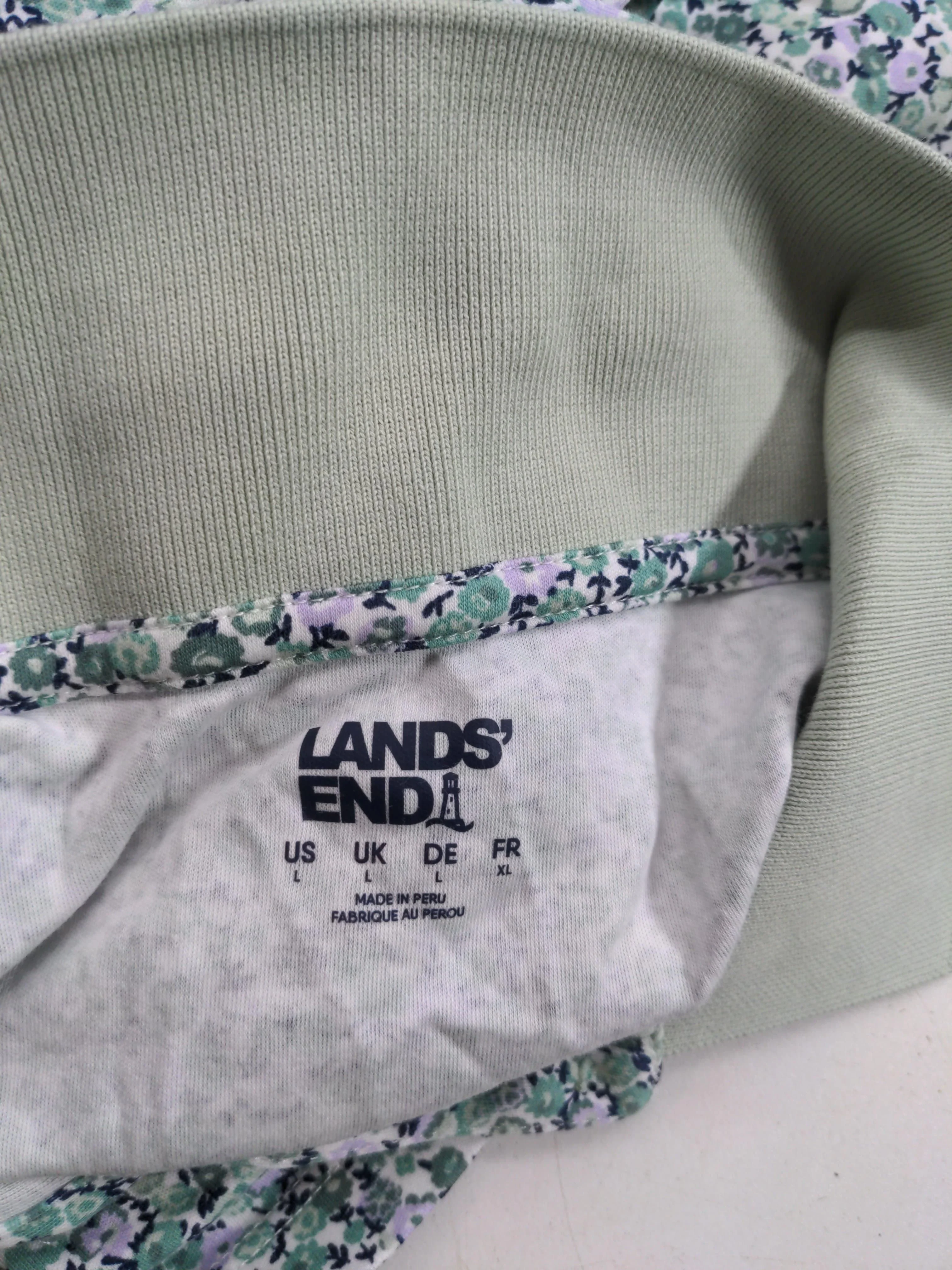 Lands End Women's Polo L Green Cotton with Spandex Basic - Image 5