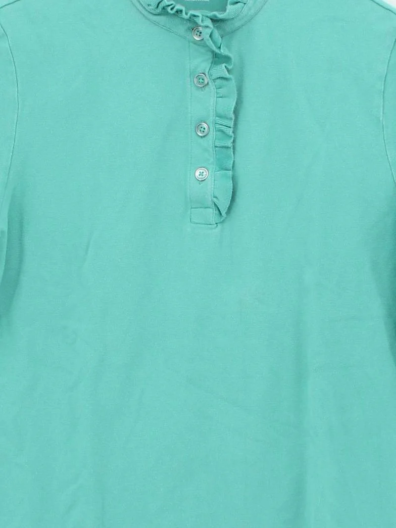 Lands End Women's Polo L Green Cotton with Spandex Short Sleeve Collared Basic - Image 3