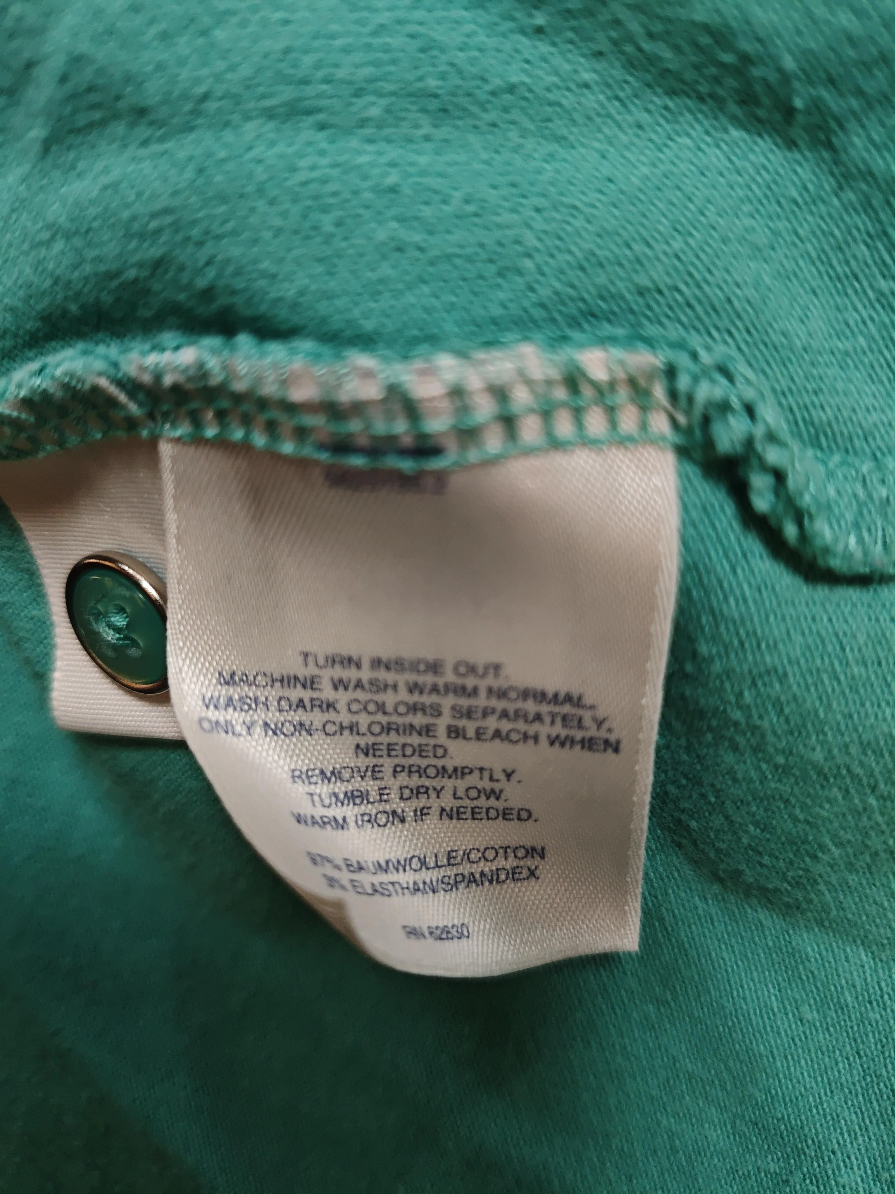 Lands End Women's Polo L Green Cotton with Spandex Short Sleeve Collared Basic - Image 6