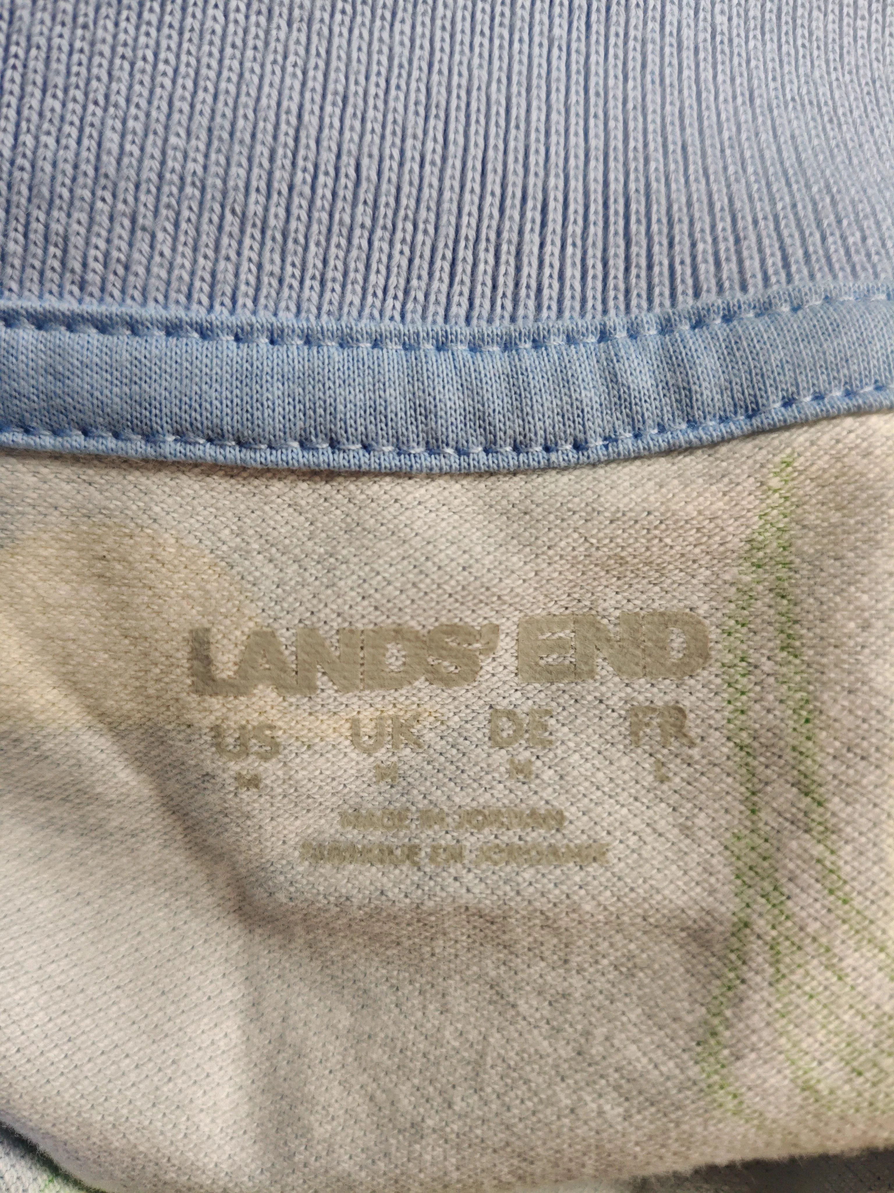 Lands End Women's Polo M Blue Cotton with Spandex Short Sleeve Collared Basic - Image 5