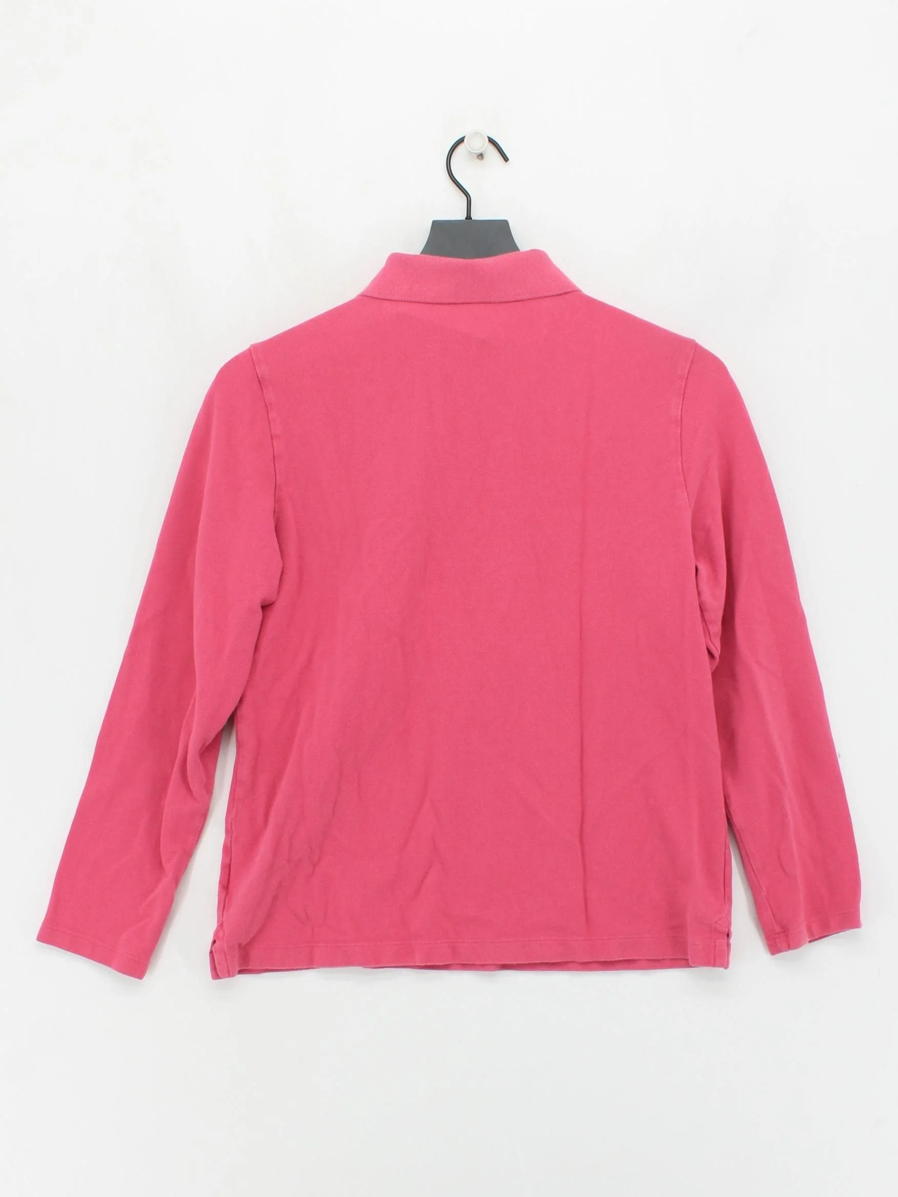 Lands End Women's Polo M Pink 100% Cotton Long Sleeve Collared Basic - Image 2