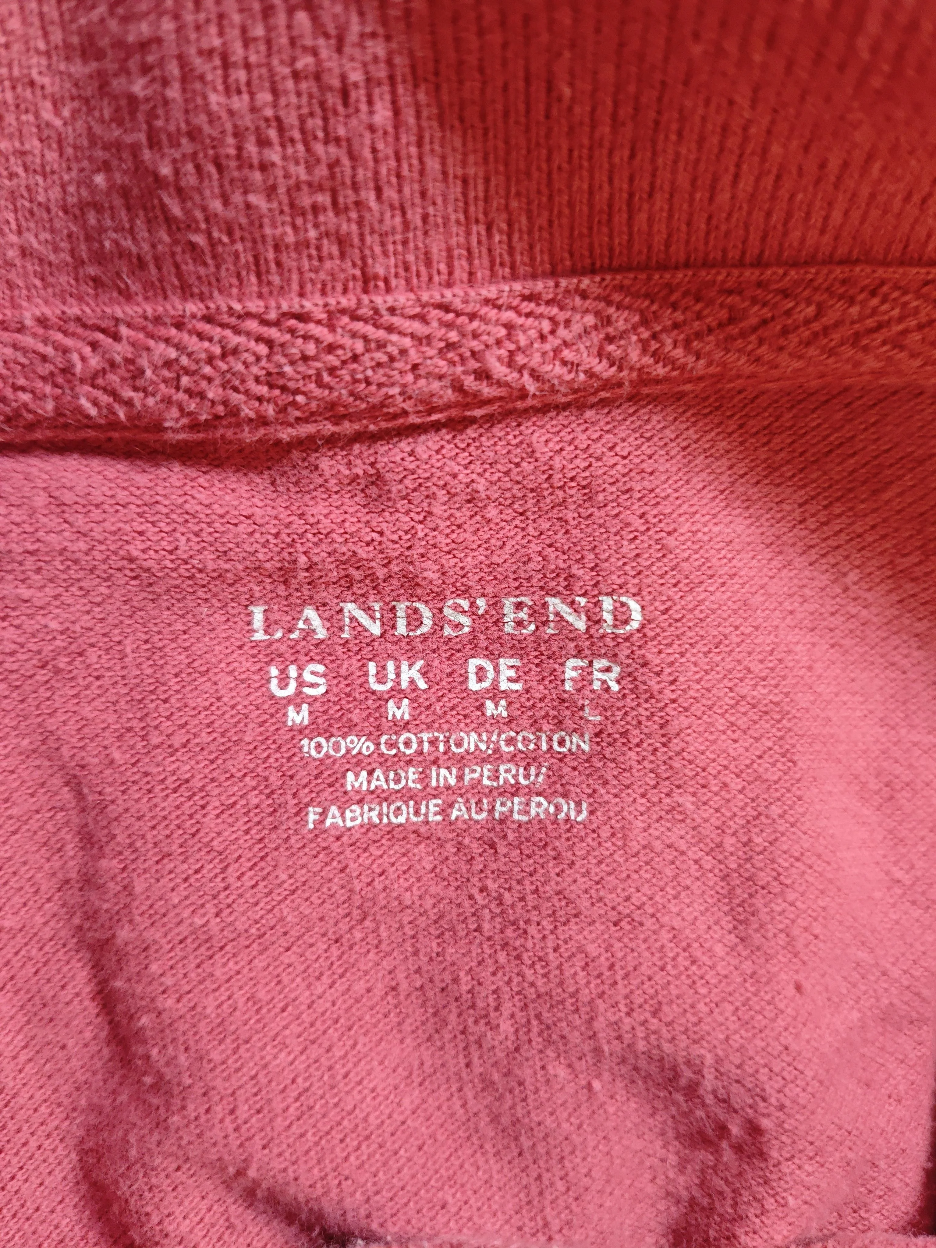 Lands End Women's Polo M Pink 100% Cotton Long Sleeve Collared Basic - Image 5
