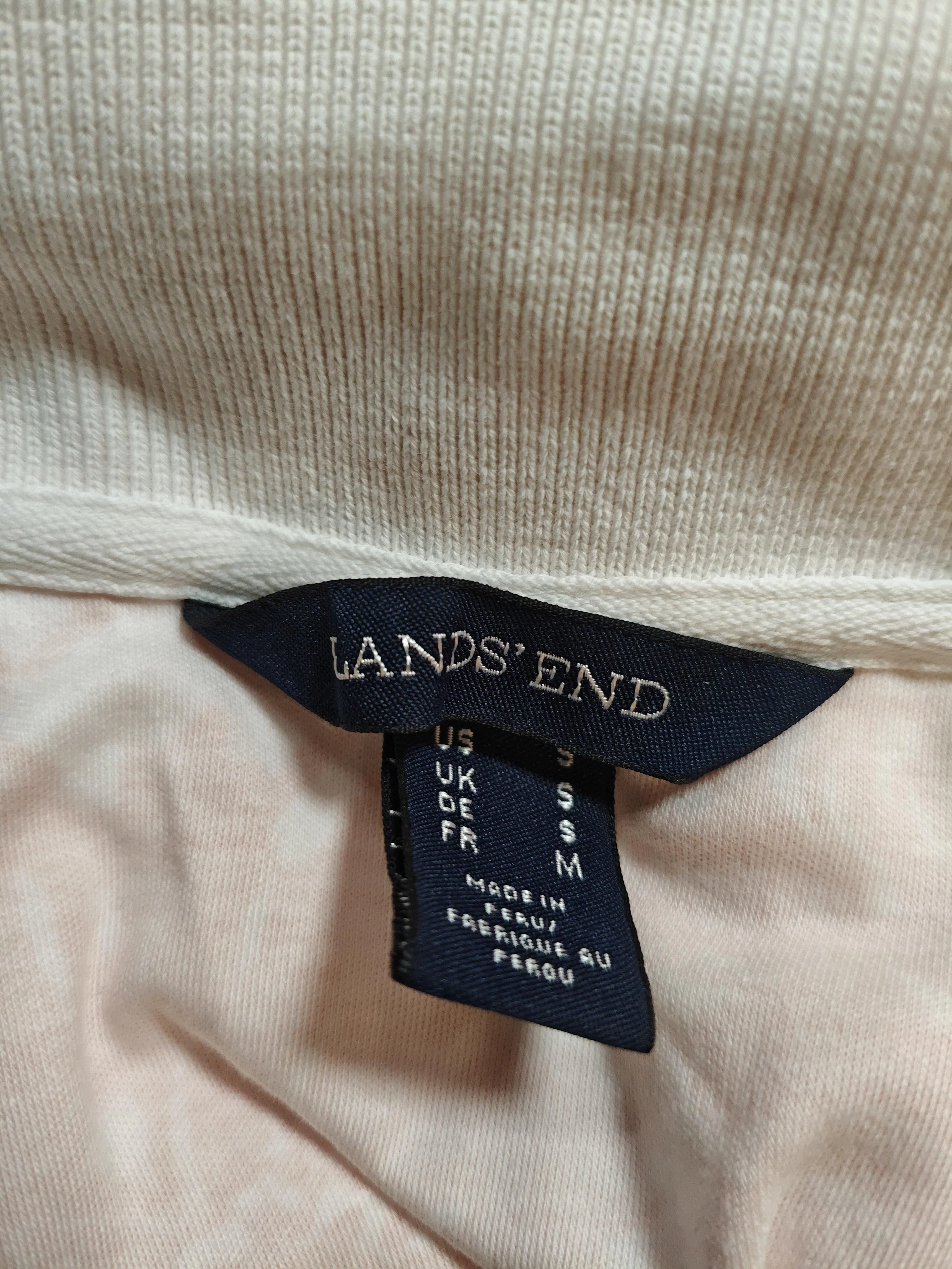 Lands End Women's Polo S Orange Floral 100% Cotton Short Sleeve Collared Basic - Image 5