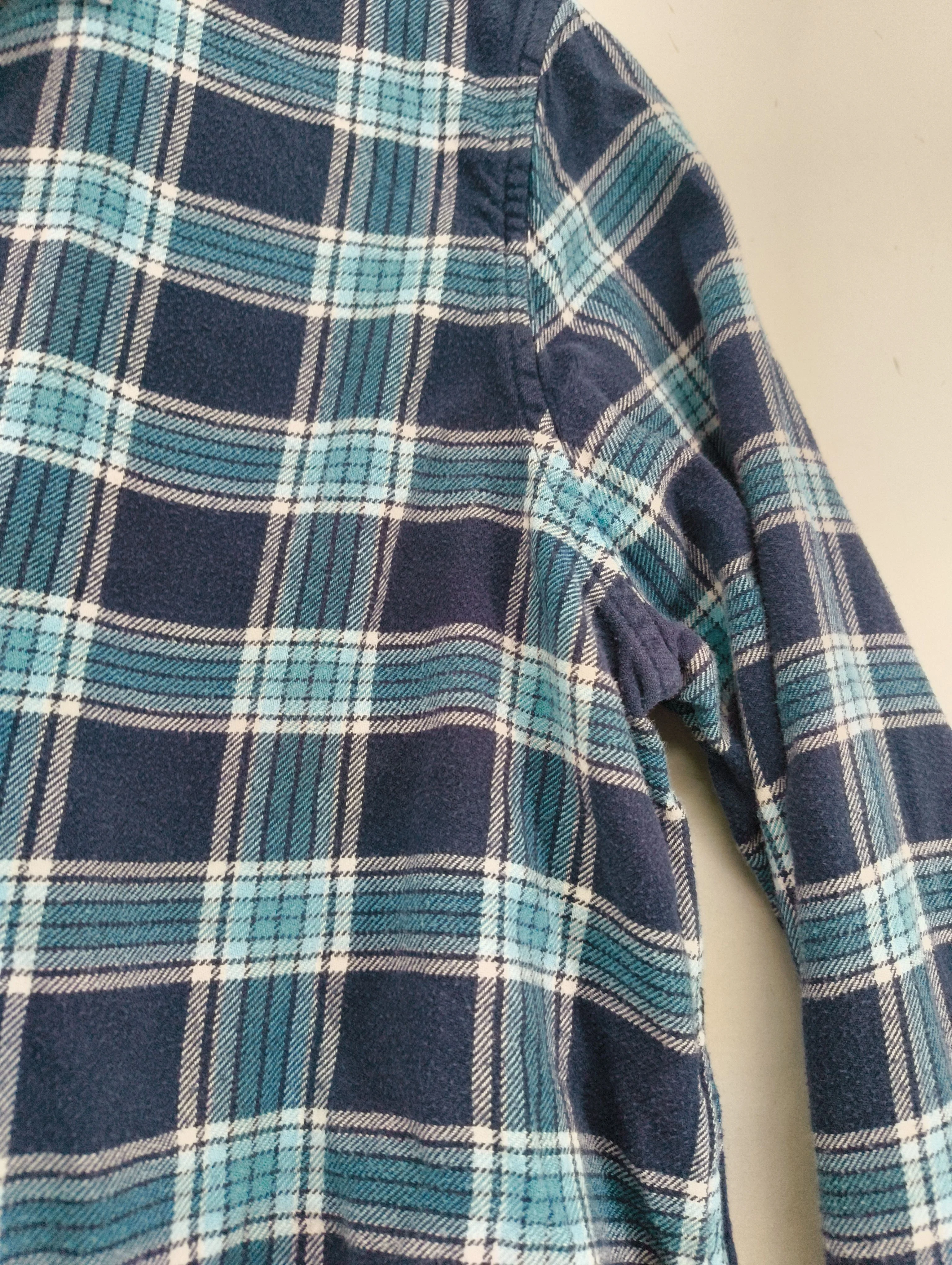 Lands End Women's Shirt M Blue Checkered 100% Cotton Long Sleeve Collared Basic - Image 5