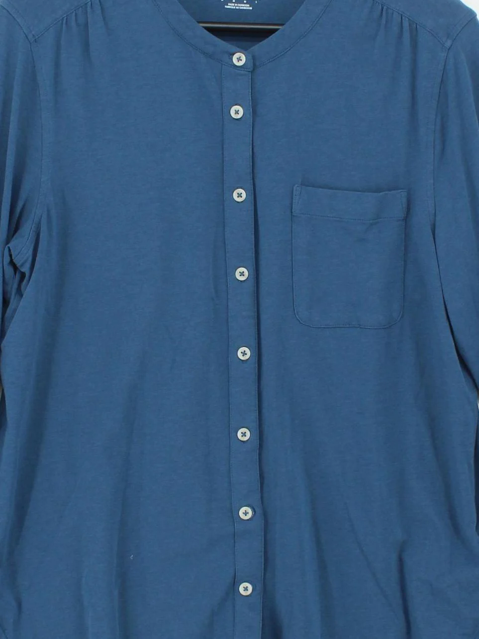 Lands End Women's Shirt M Blue Cotton with Viscose, Elastane Basic - Image 3
