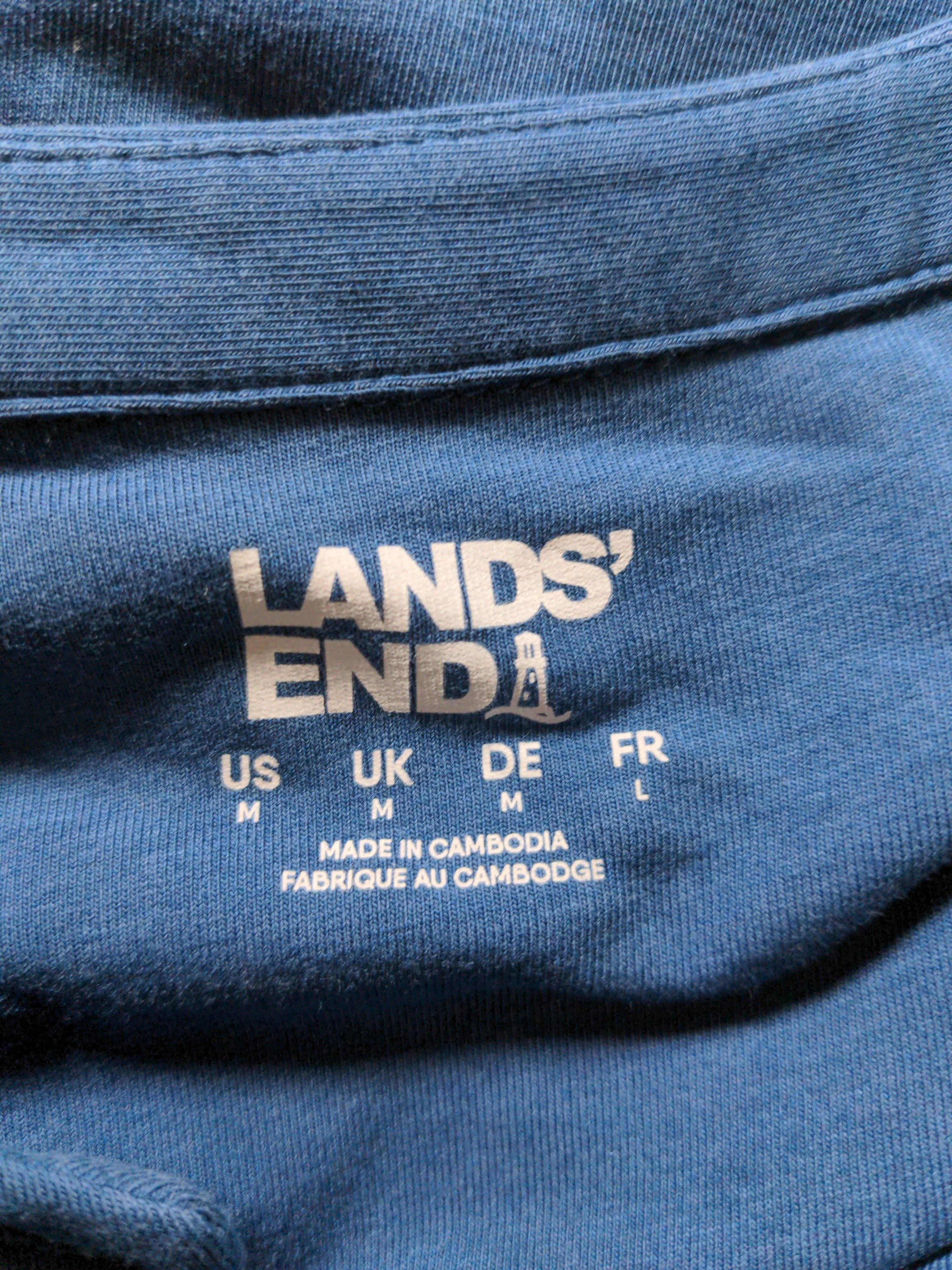 Lands End Women's Shirt M Blue Cotton with Viscose, Elastane Basic - Image 5