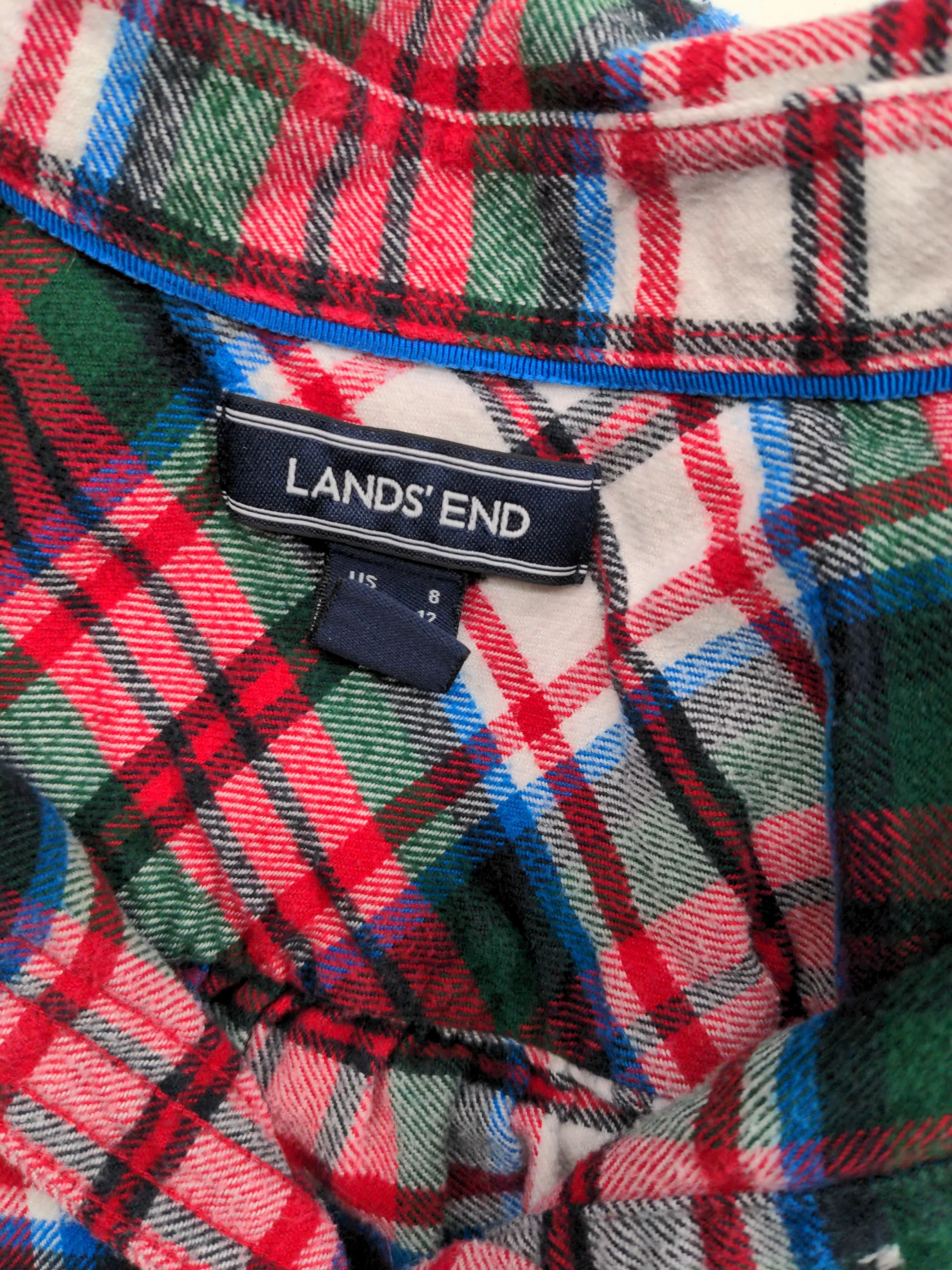 Lands End Women's Shirt UK 12 Multi 100% Cotton Basic - Image 5