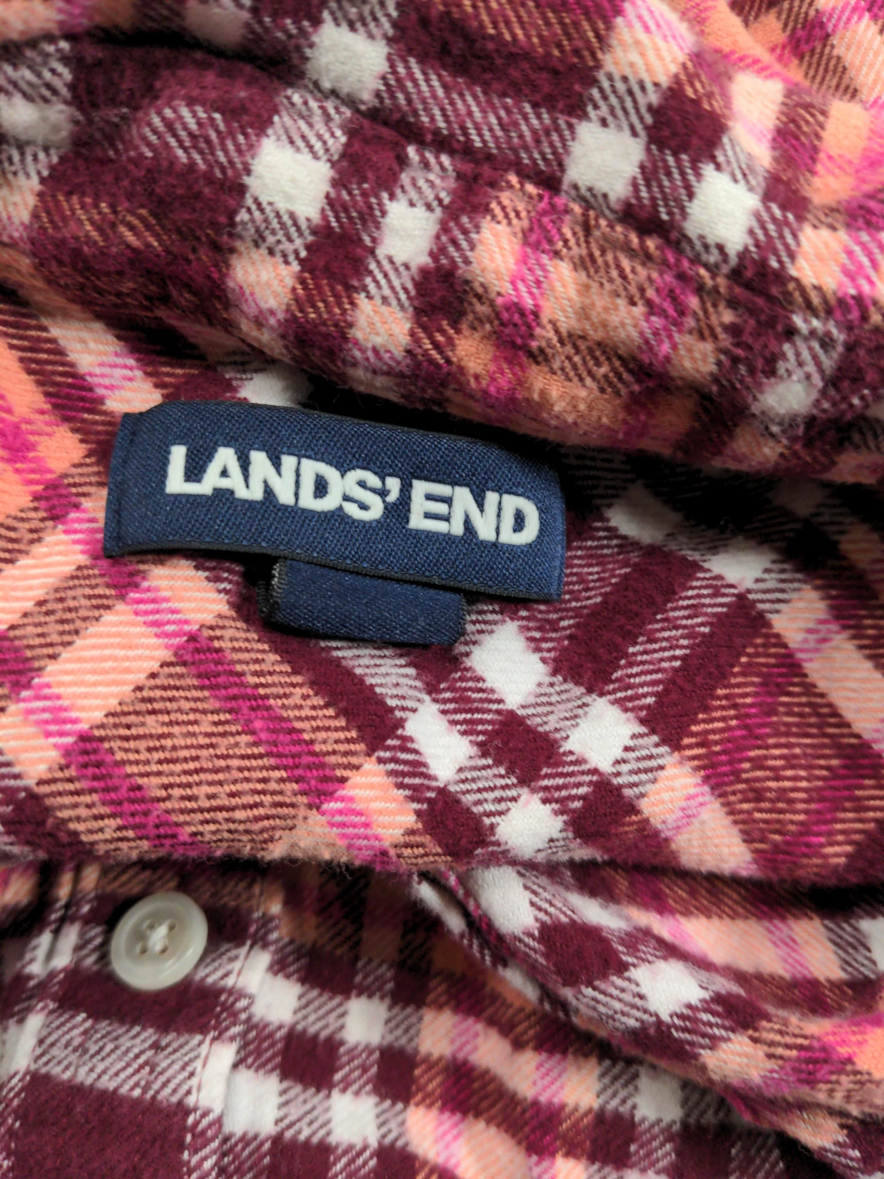 Lands End Women's Shirt UK 12 Red 100% Cotton Basic - Image 5