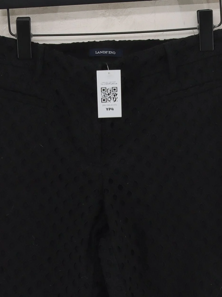 Lands End Women's Shorts UK 12 Black 100% Cotton Cut-Off - Image 3