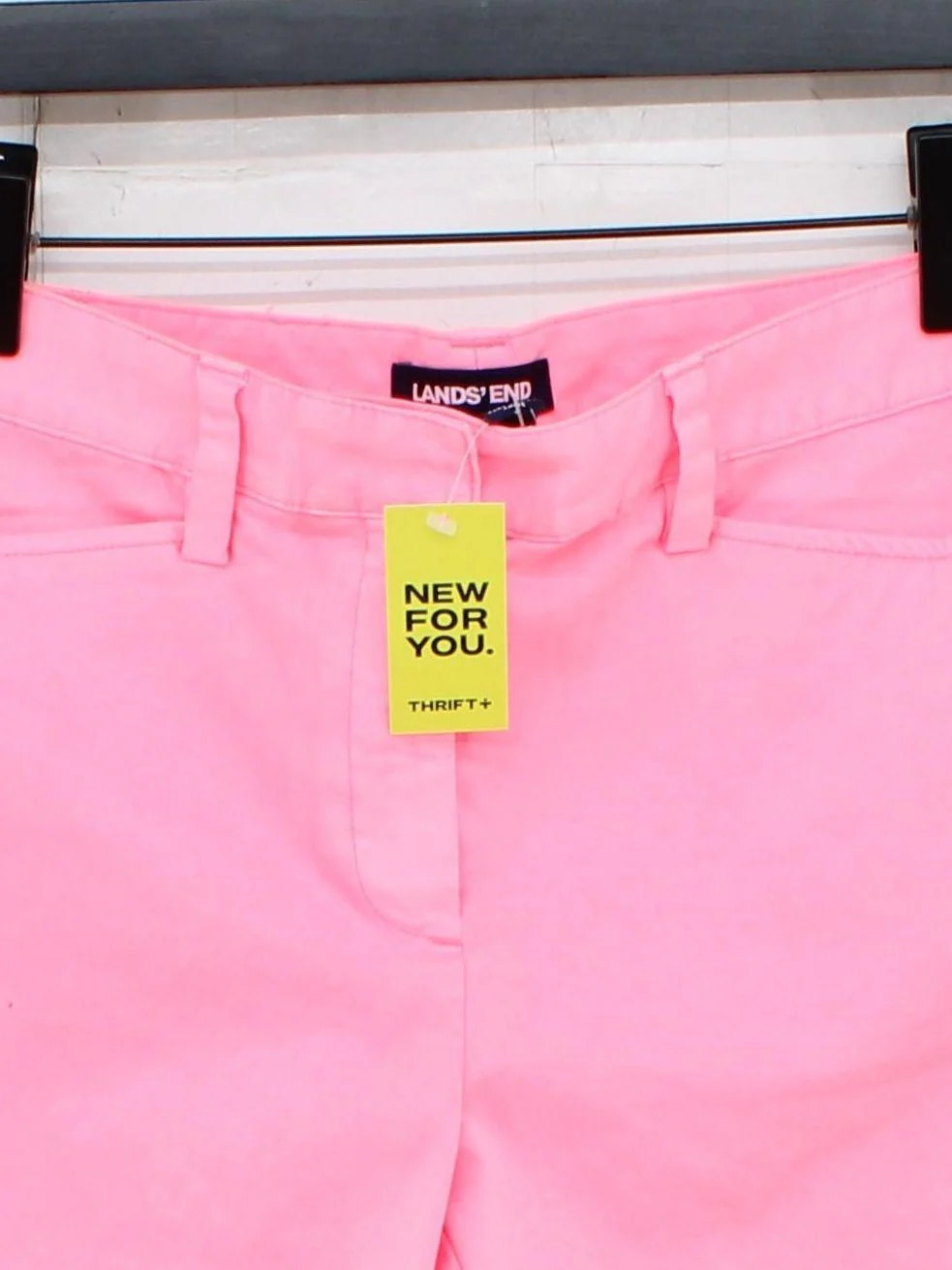 Lands End Women's Shorts UK 12 Pink Cotton with Elastane Mom - Image 3
