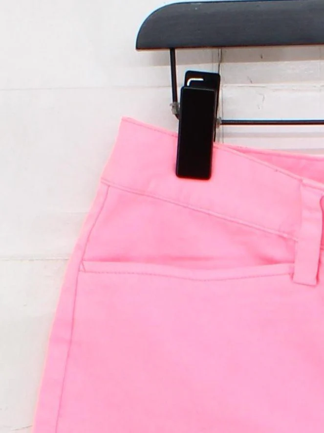 Lands End Women's Shorts UK 12 Pink Cotton with Elastane Mom - Image 4