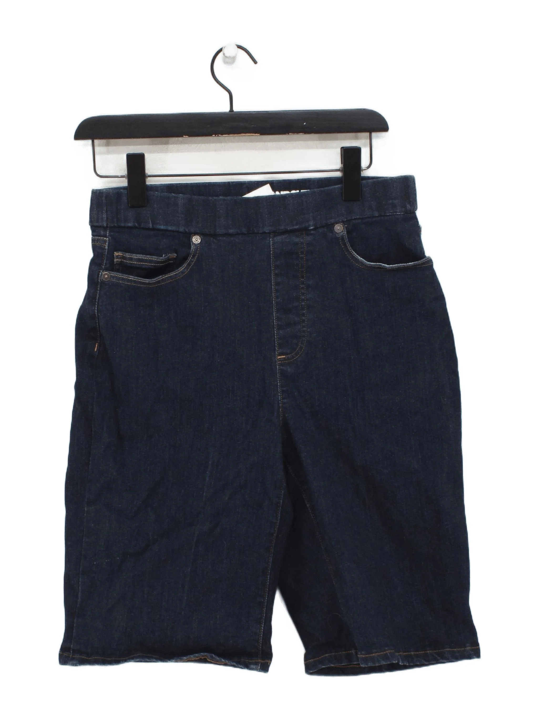 Lands End Women's Shorts UK 14 Blue Cotton with Elastane Sweat