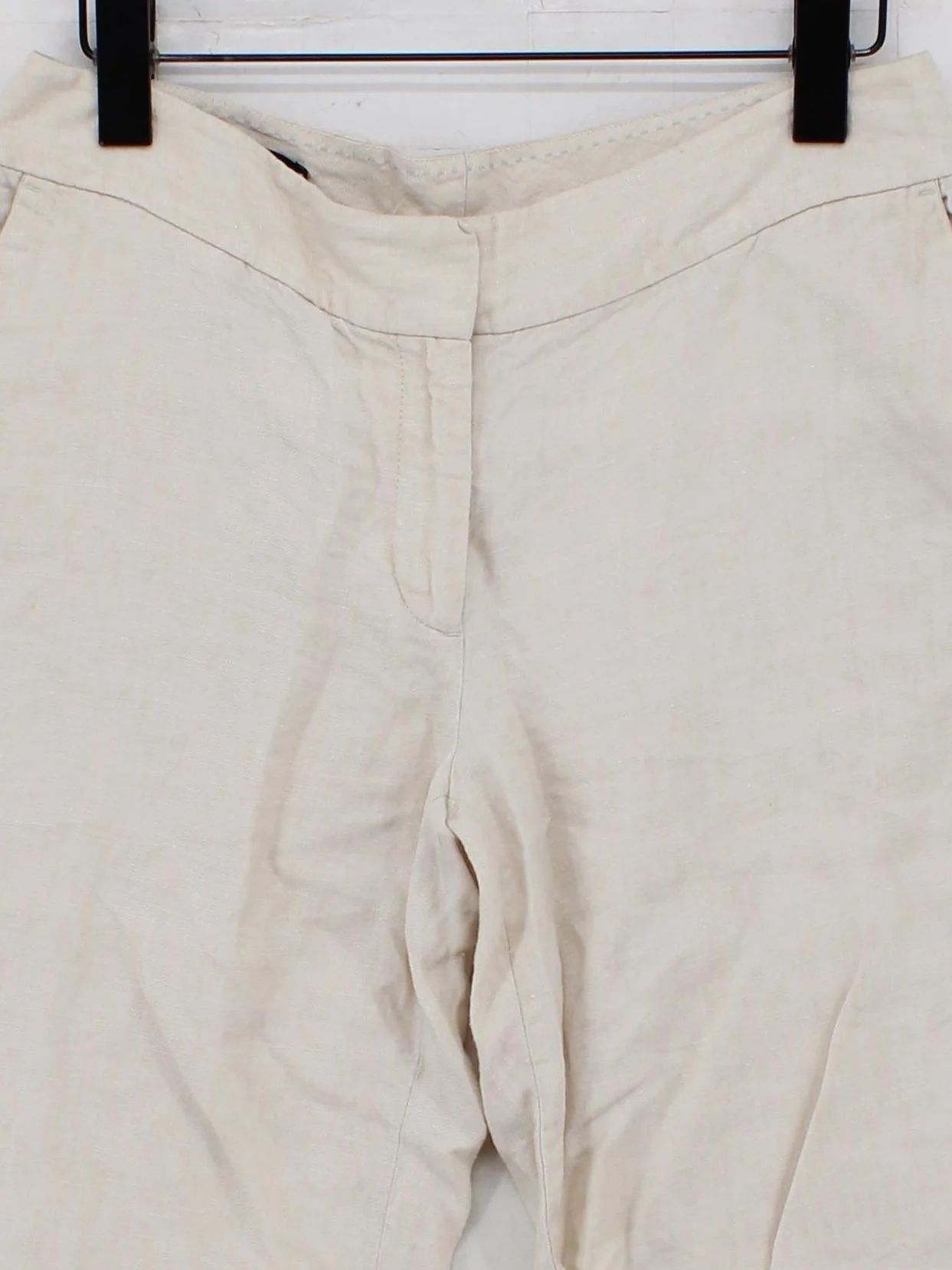 Lands End Women's Shorts UK 8 Cream 100% Linen Sweat - Image 3
