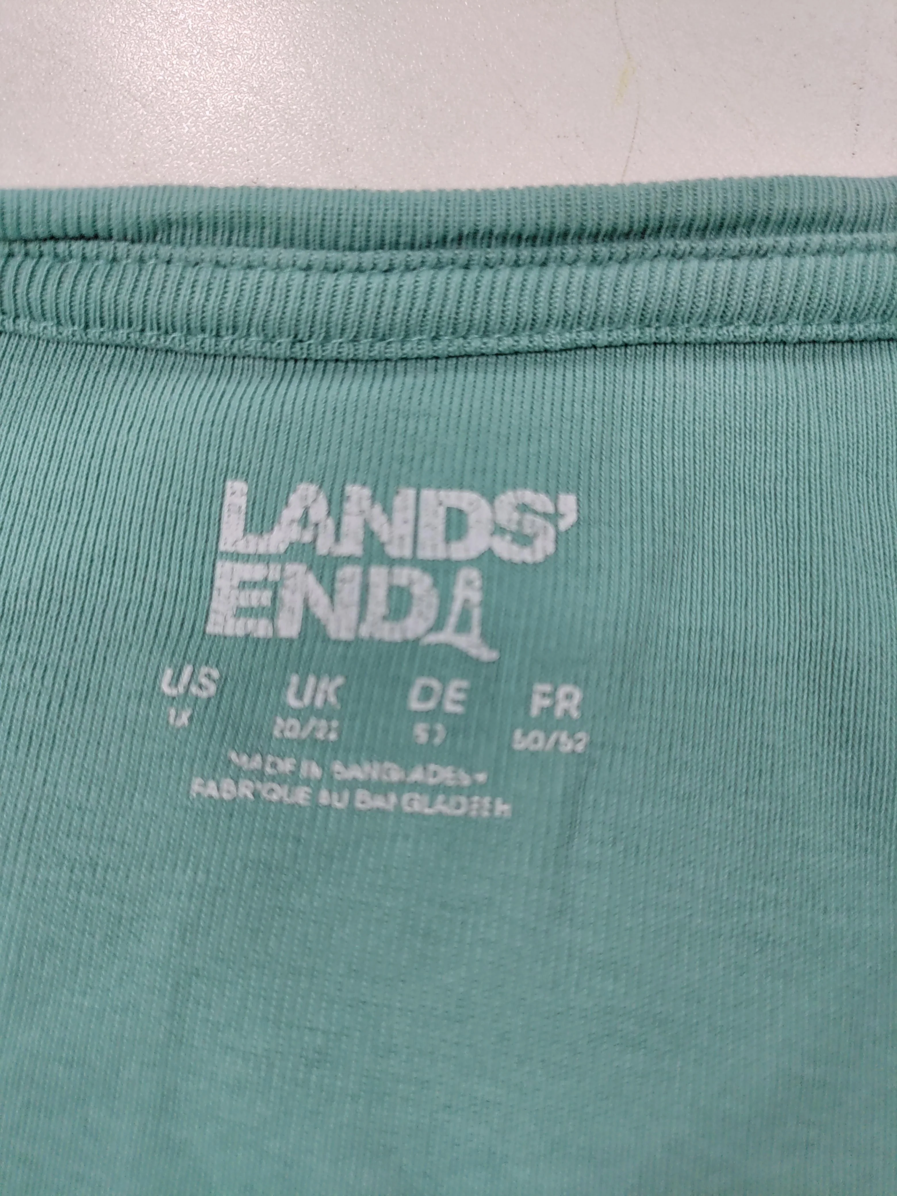 Lands End Women's T-Shirt UK 20 Green 100% Cotton Short Sleeve Round Neck Basic - Image 6