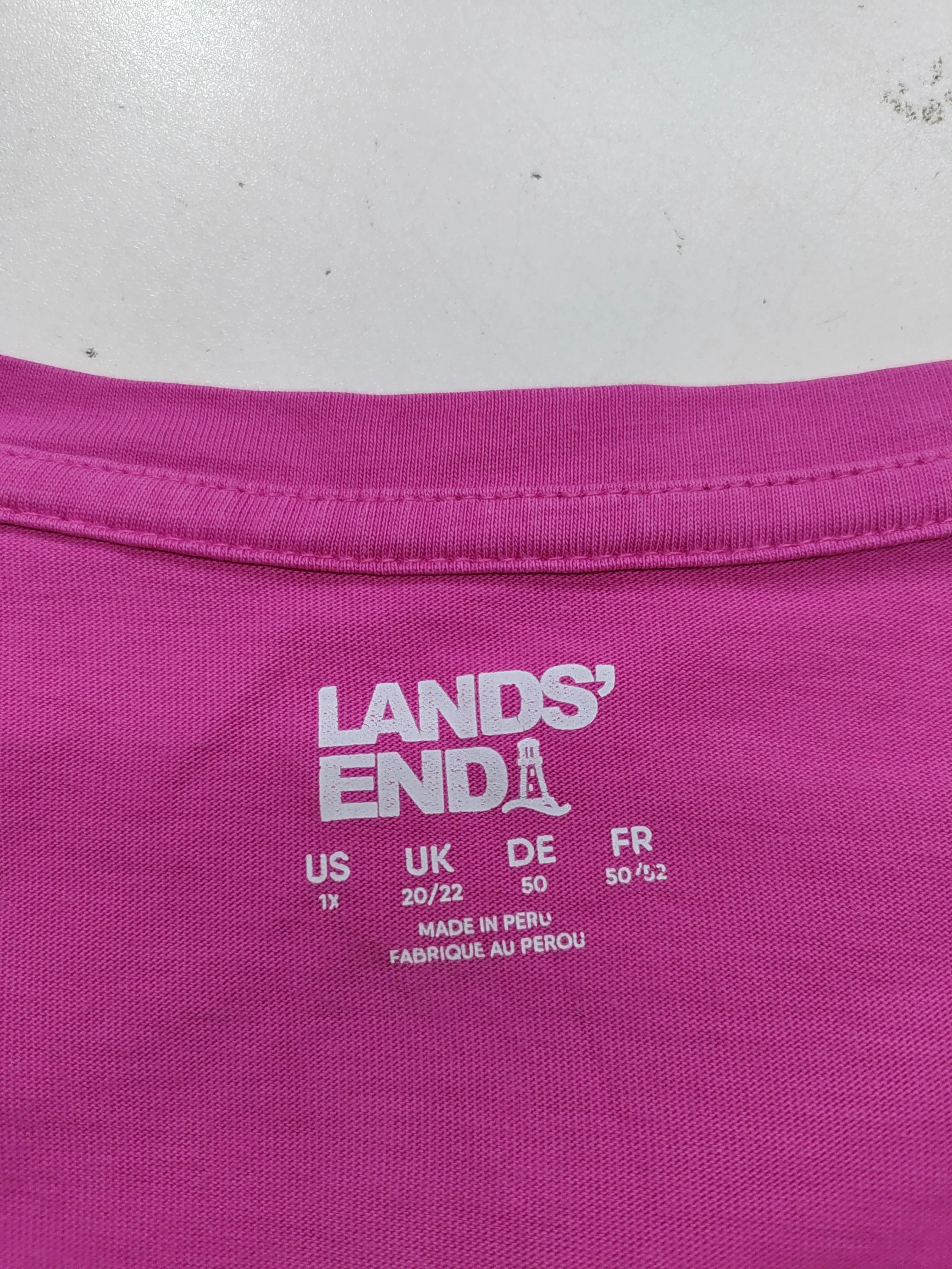 Lands End Women's T-Shirt UK 20 Pink 100% Cotton Short Sleeve Round Neck Basic - Image 5