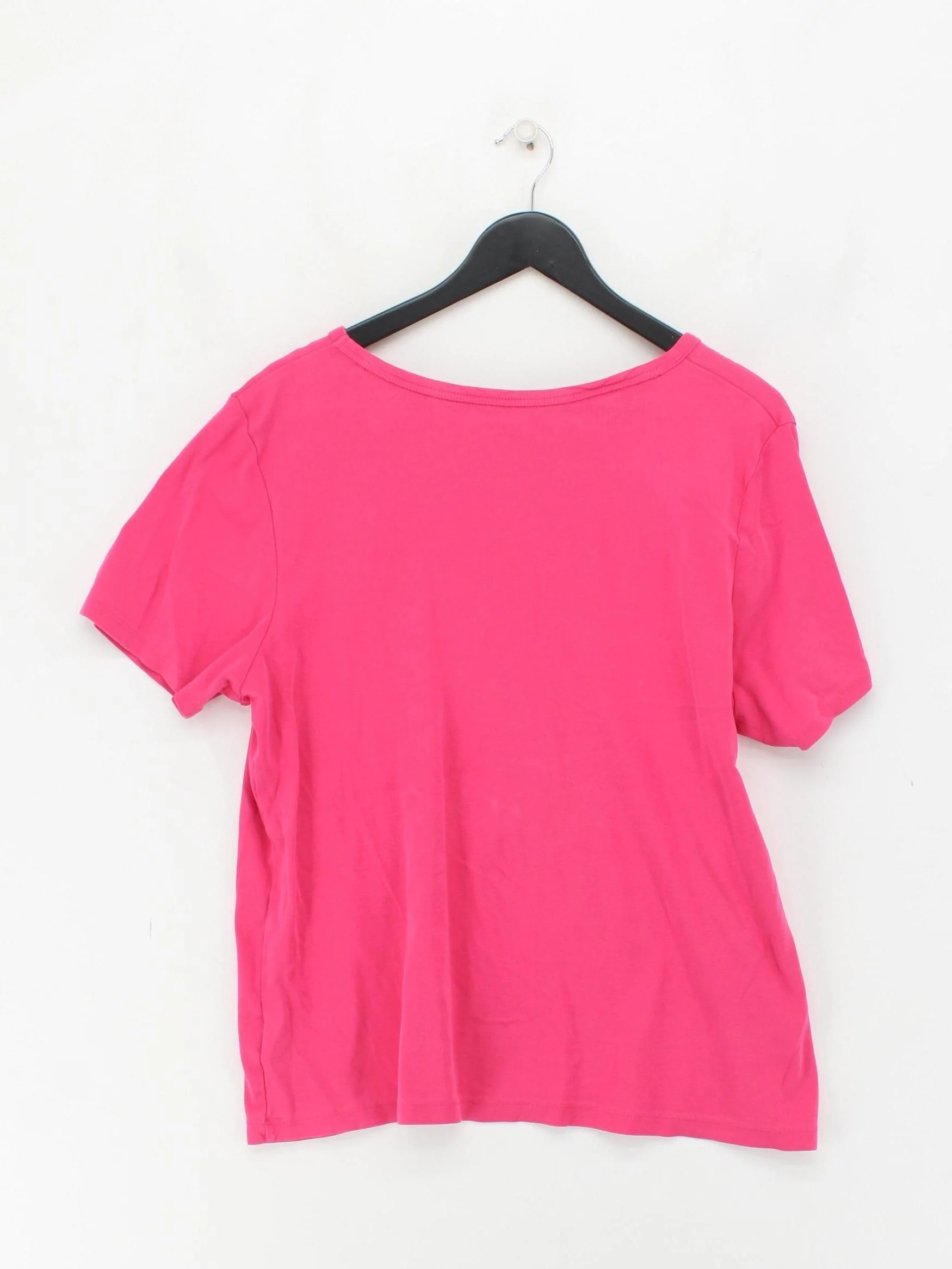Lands End Women's T-Shirt UK 20 Pink 100% Cotton Short Sleeve Round Neck Basic - Image 2