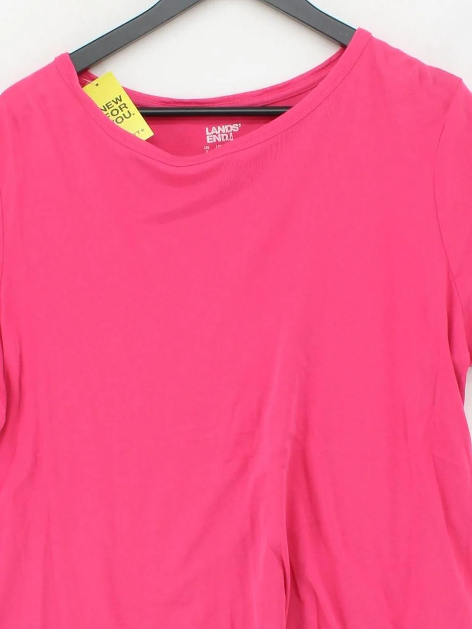 Lands End Women's T-Shirt UK 20 Pink 100% Cotton Short Sleeve Round Neck Basic - Image 3
