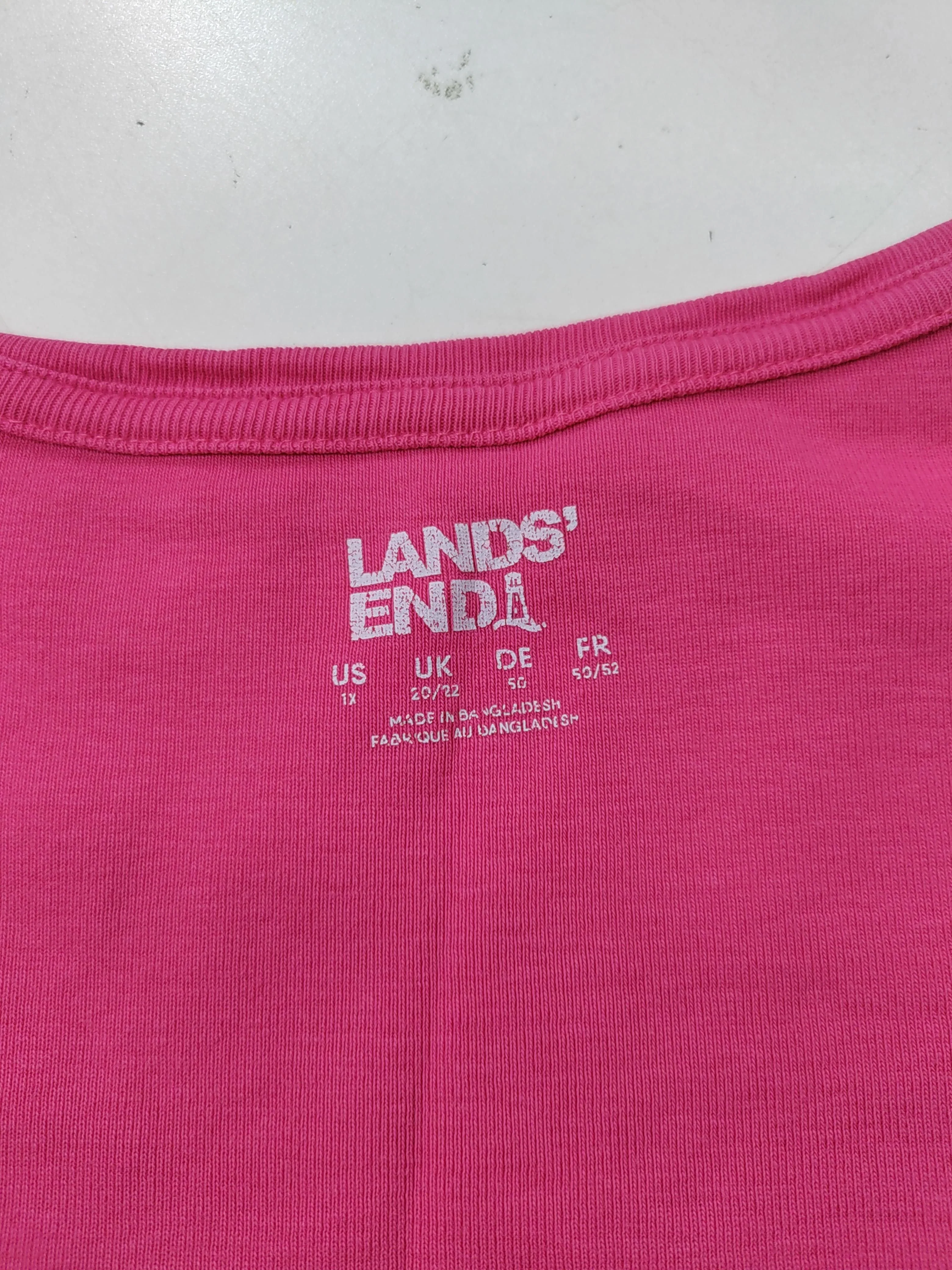Lands End Women's T-Shirt UK 20 Pink 100% Cotton Short Sleeve Round Neck Basic - Image 5