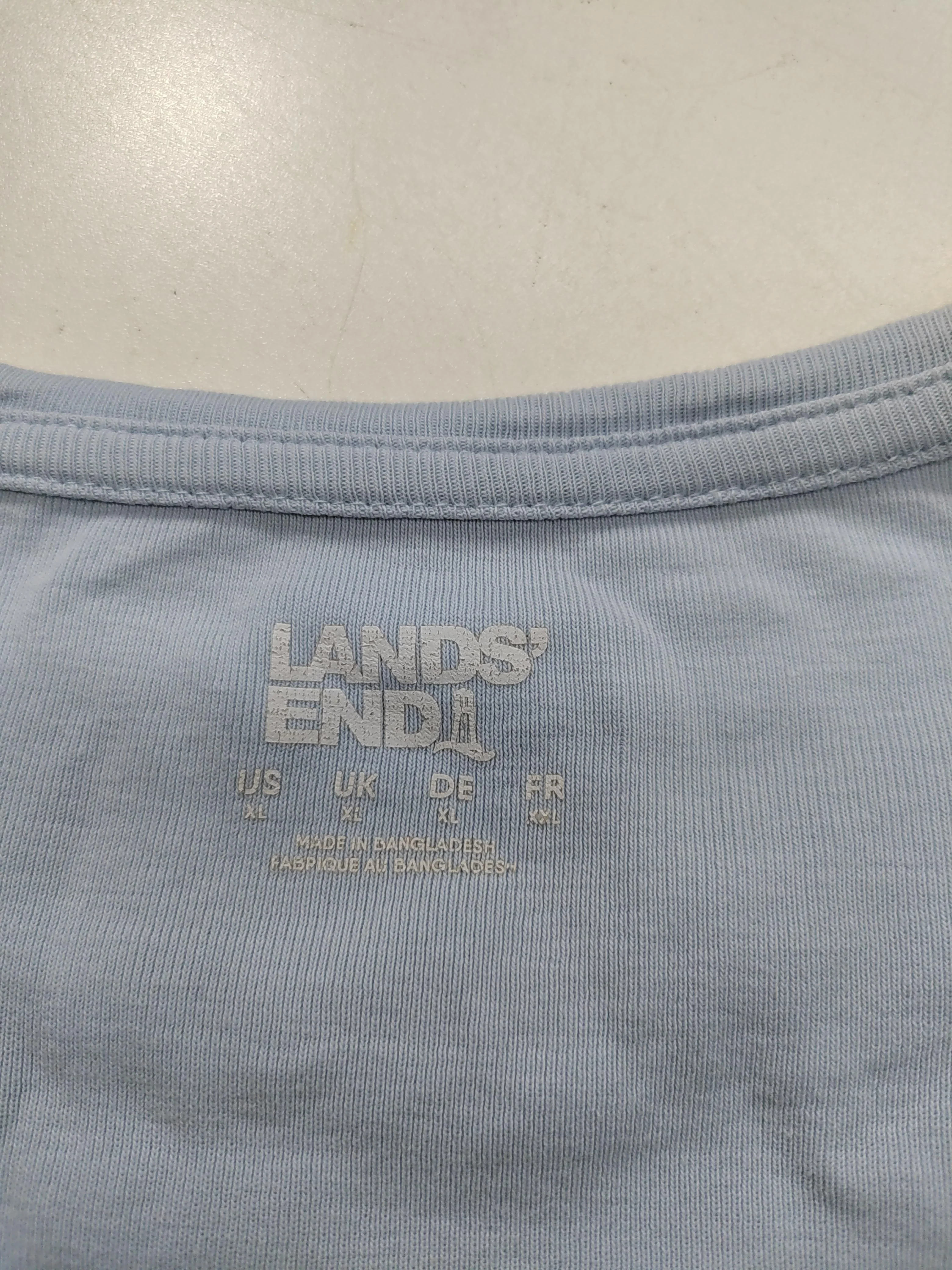 Lands End Women's T-Shirt XL Blue 100% Cotton Short Sleeve Crew Neck Basic - Image 5