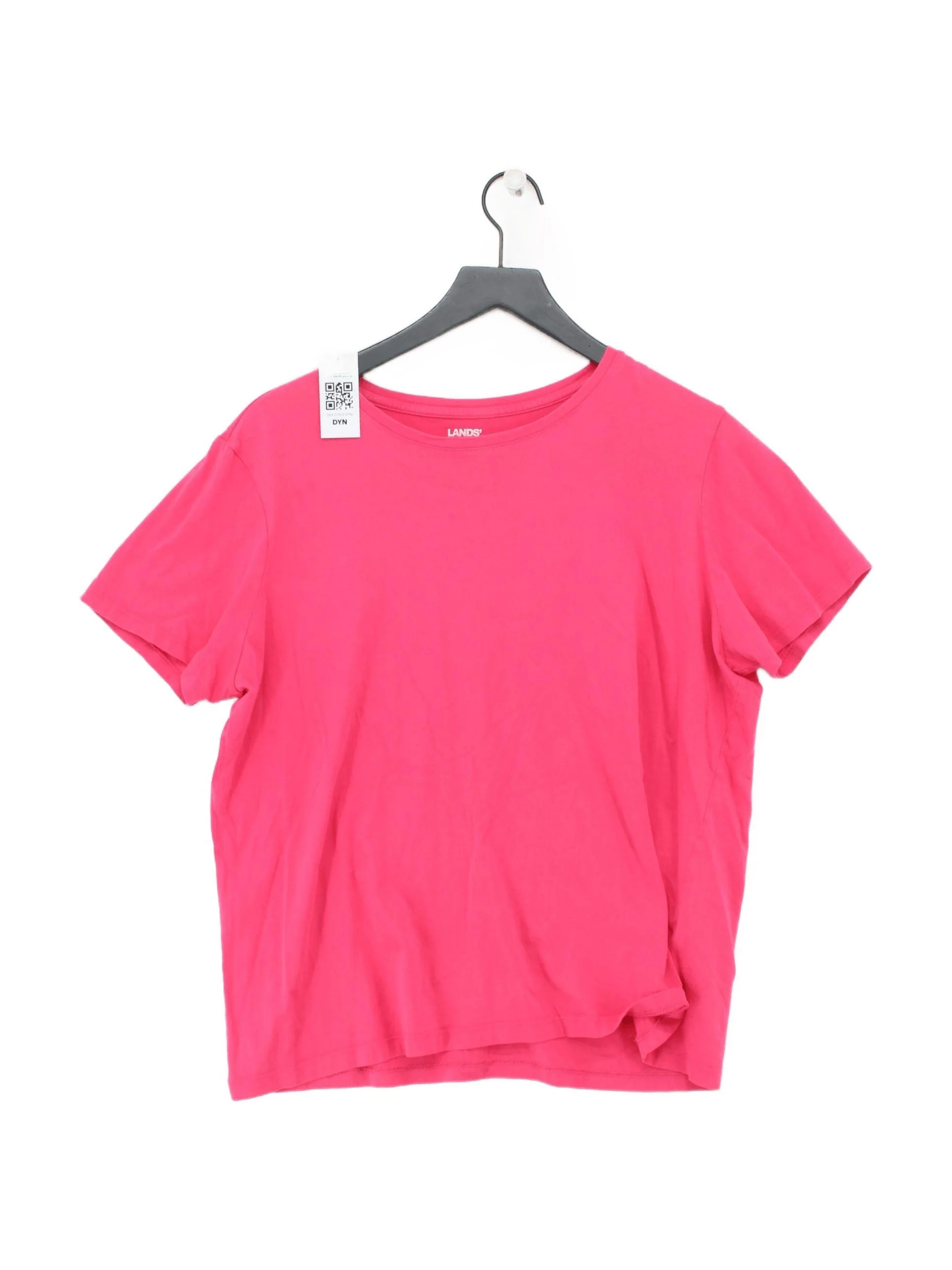 Lands End Women's T-Shirt XL Pink 100% Cotton Short Sleeve Round Neck Basic