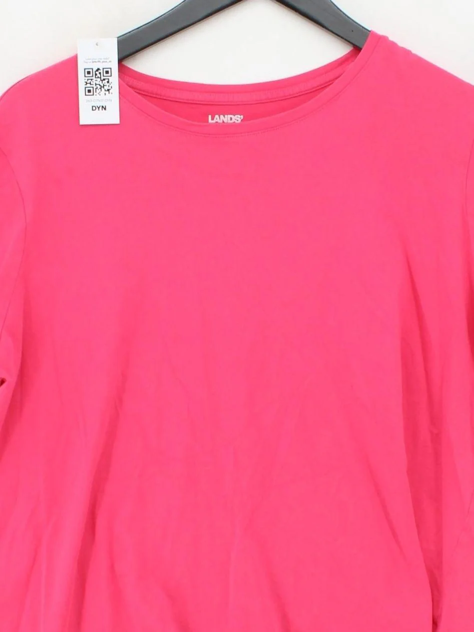 Lands End Women's T-Shirt XL Pink 100% Cotton Short Sleeve Round Neck Basic - Image 3