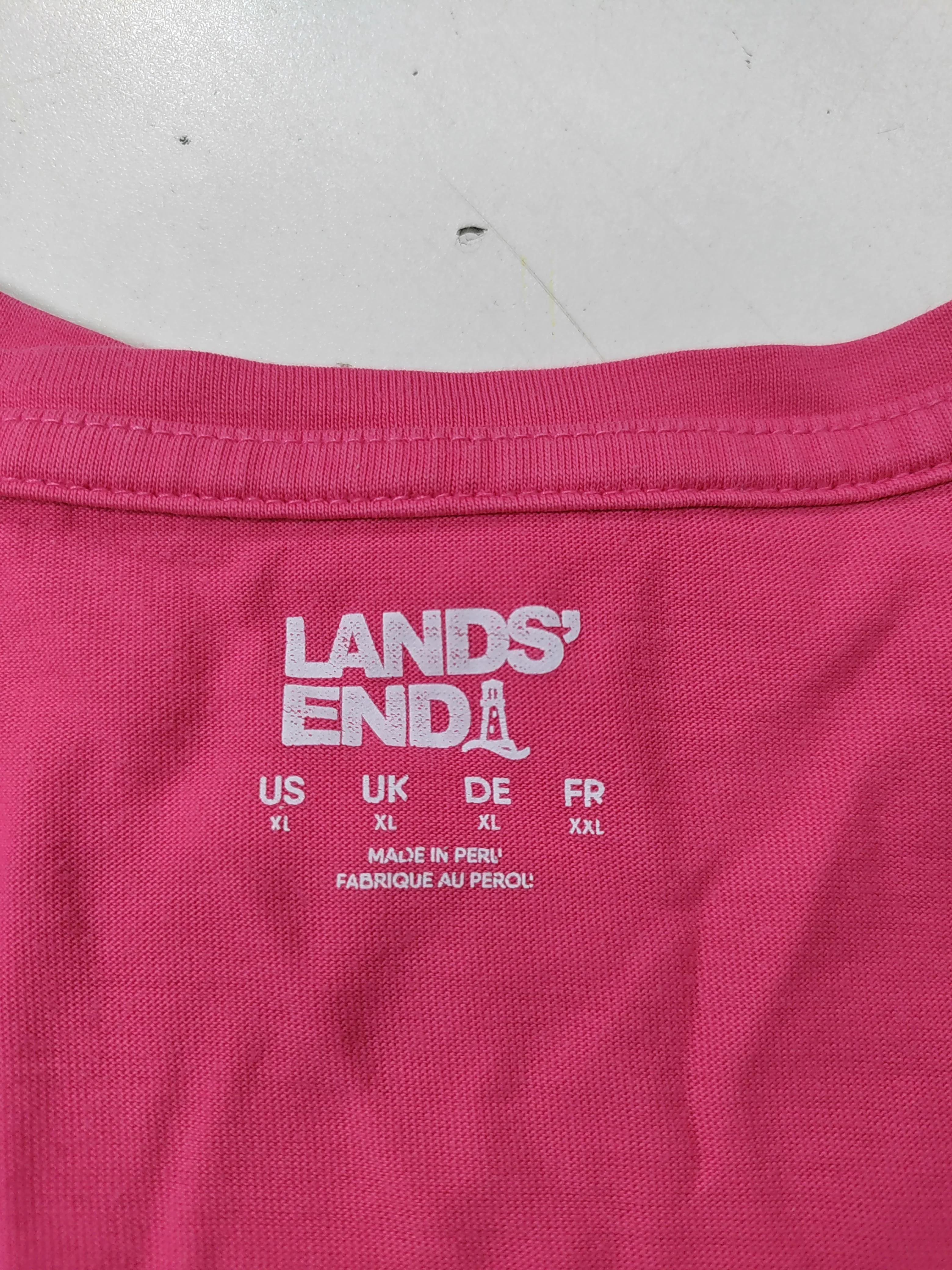 Lands End Women's T-Shirt XL Pink 100% Cotton Short Sleeve Round Neck Basic - Image 5