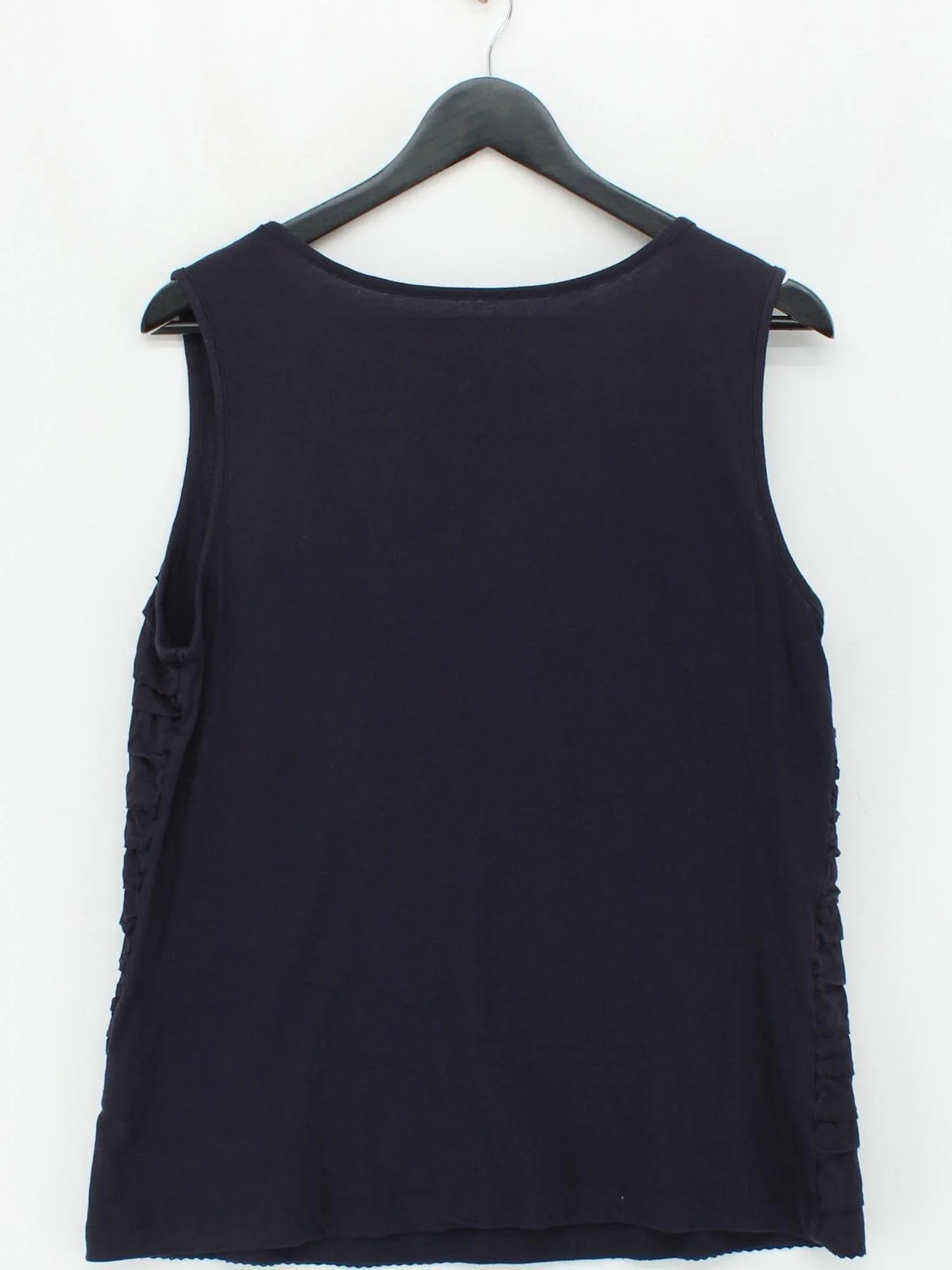 Lands End Women's Top L Blue 100% Cotton Sleeveless Round Neck Basic - Image 2