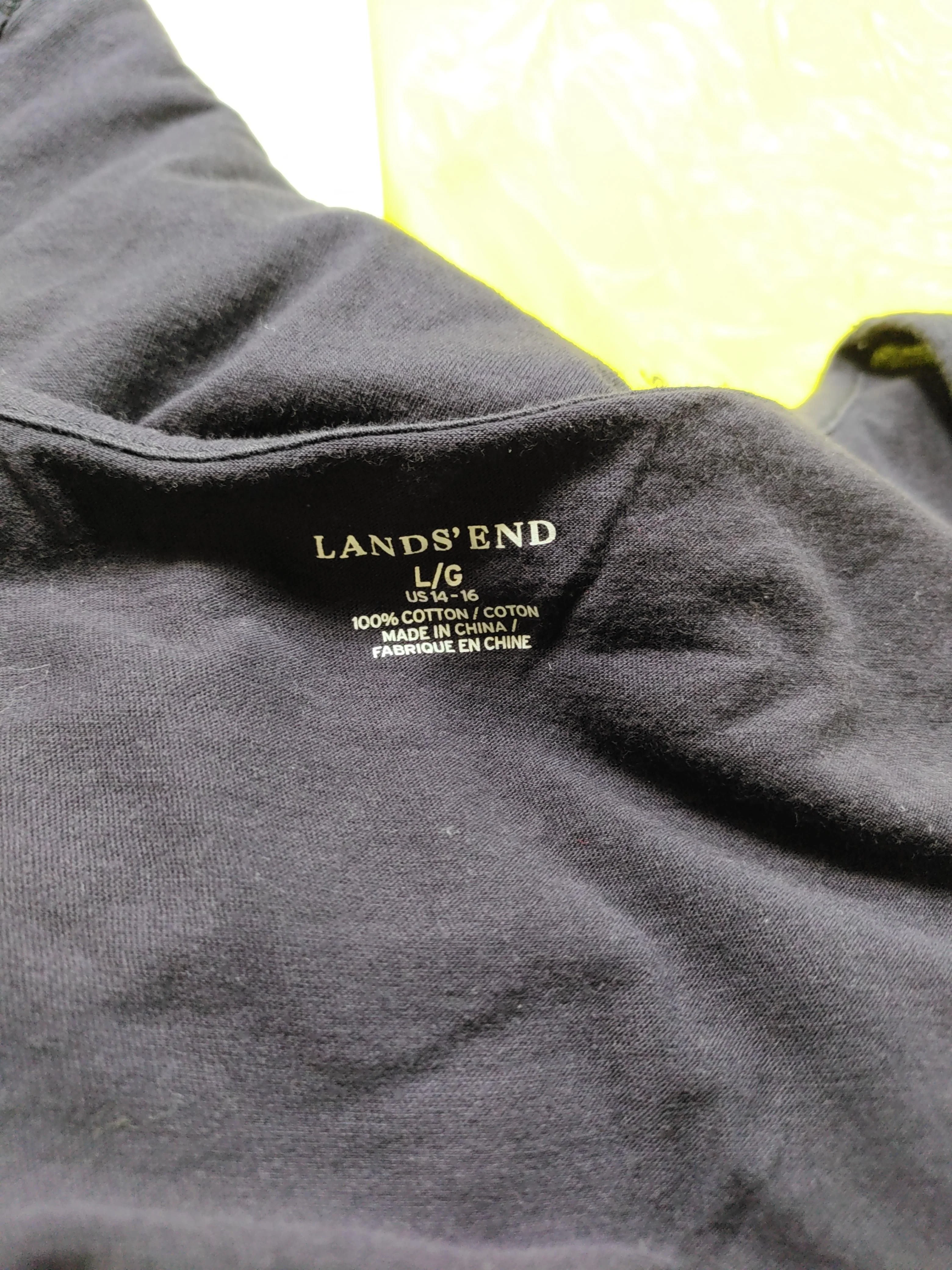 Lands End Women's Top L Blue 100% Cotton Sleeveless Round Neck Basic - Image 5