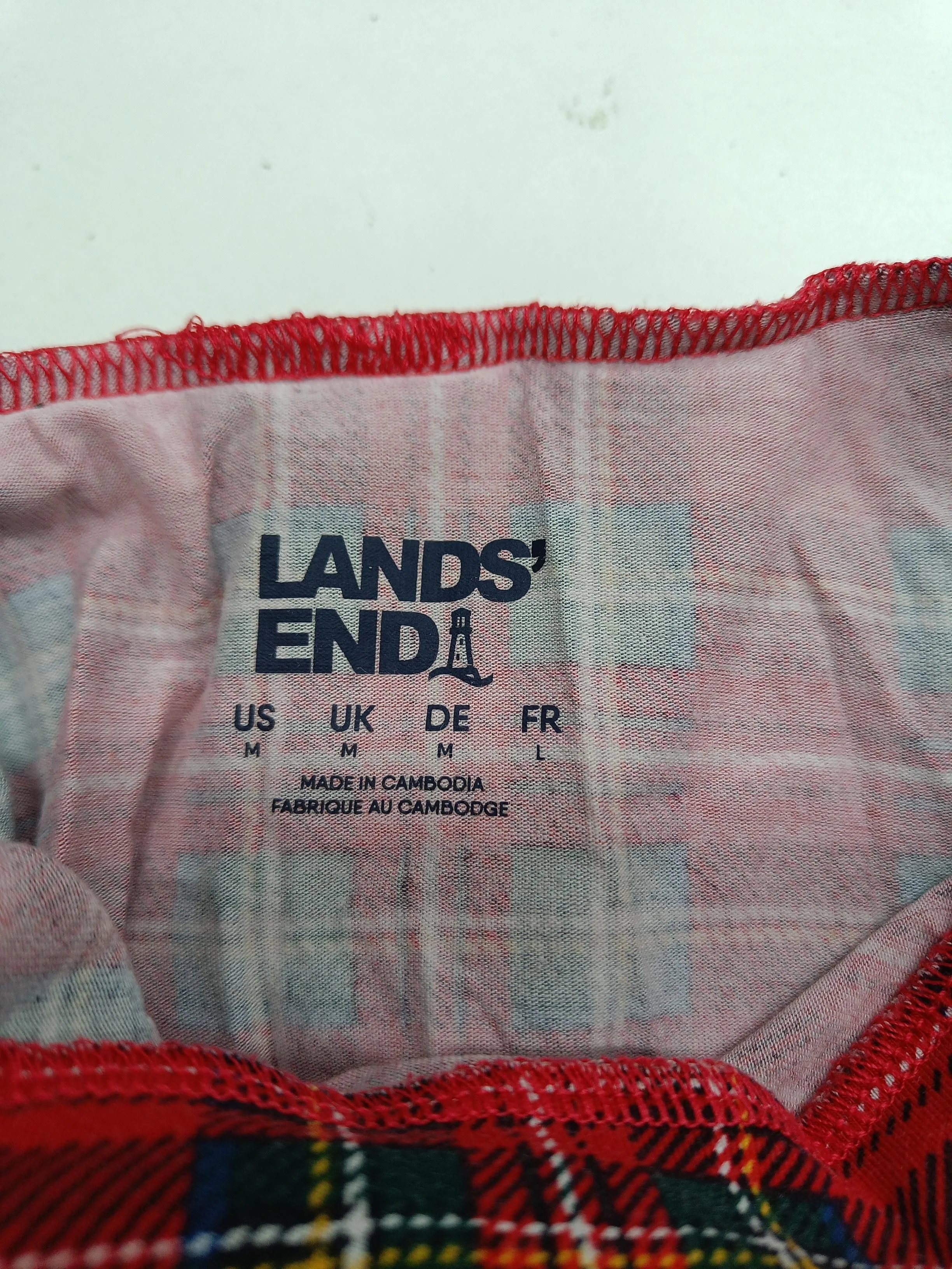 Lands End Women's Top M Red Checkered 100% Other Long Sleeve Mock Neck Basic - Image 5