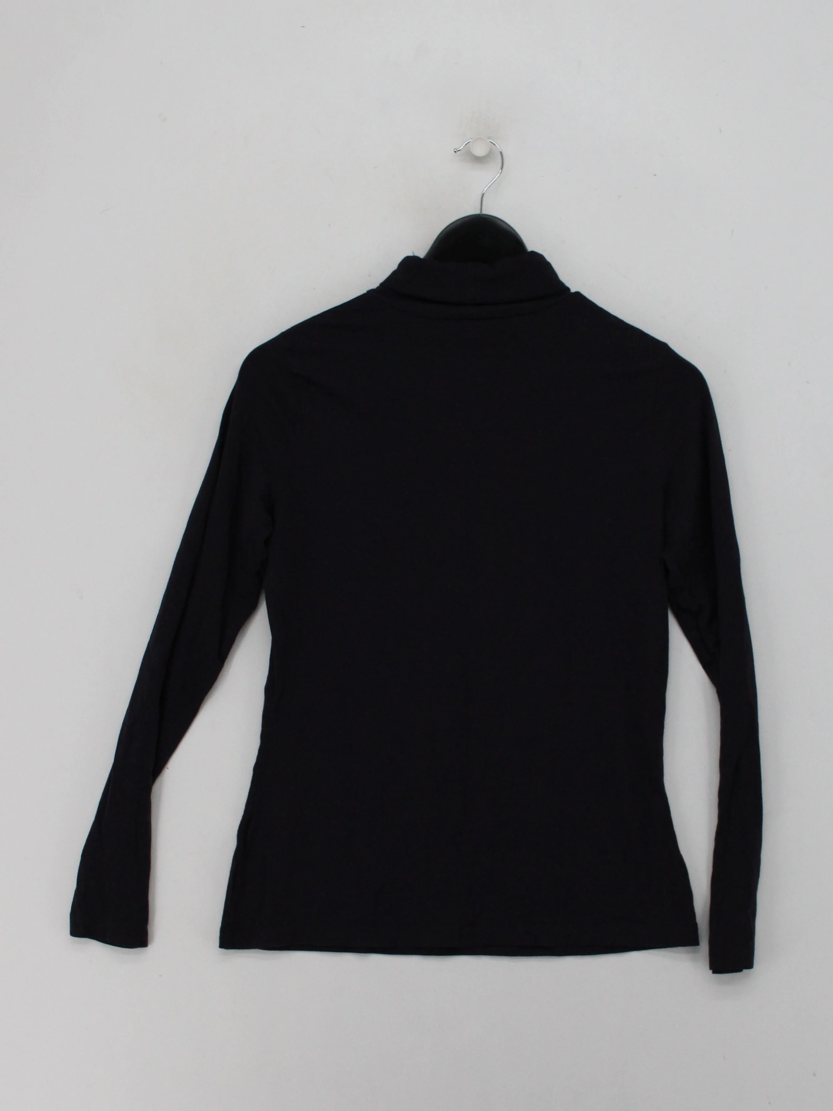 Lands End Women's Top S Black Cotton with Rayon, Spandex Basic - Image 2
