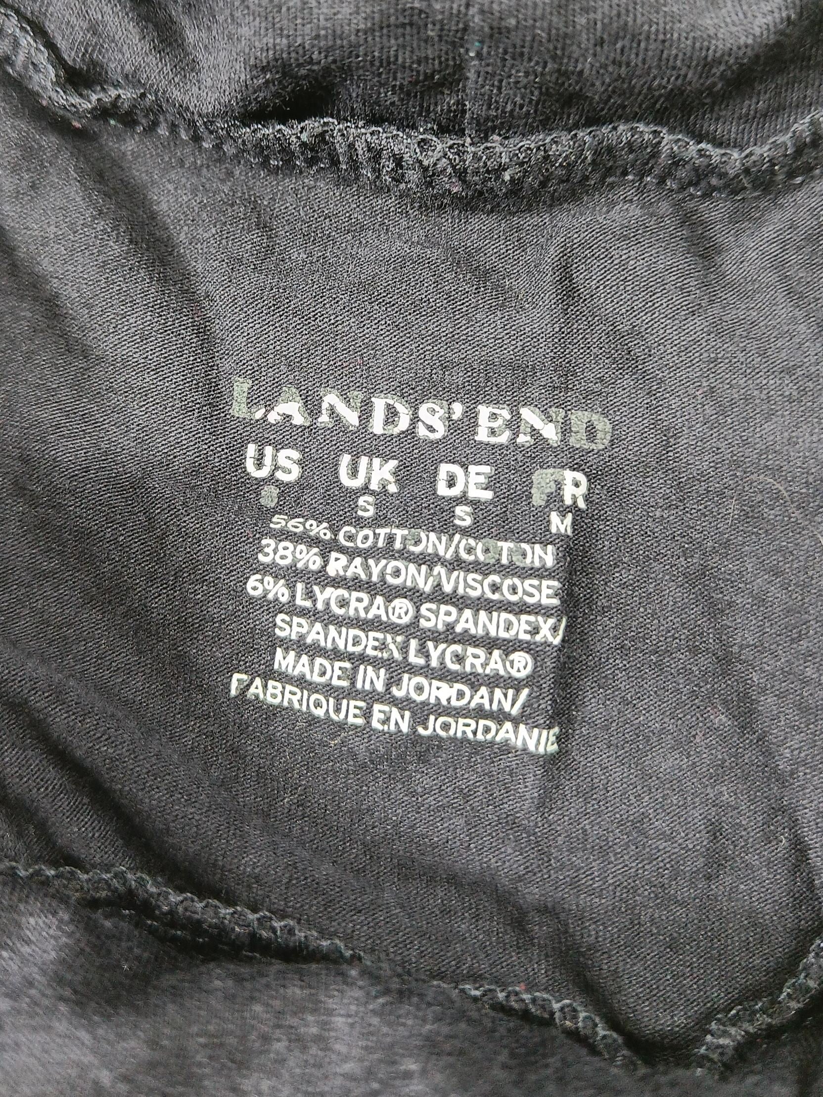 Lands End Women's Top S Black Cotton with Rayon, Spandex Basic - Image 5