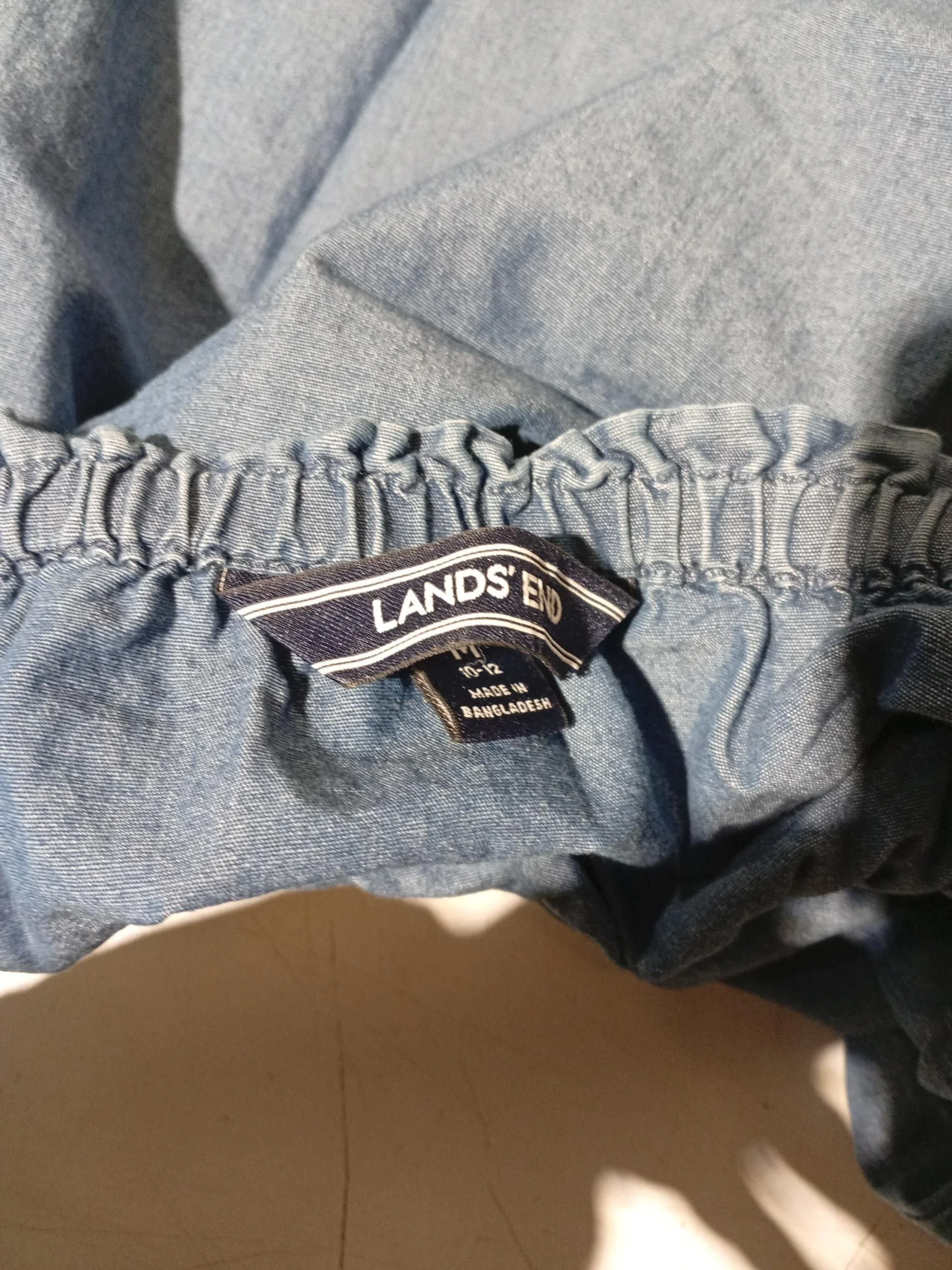 Lands End Women's Top UK 10 Blue 100% Cotton Long Sleeve Round Neck Basic - Image 5