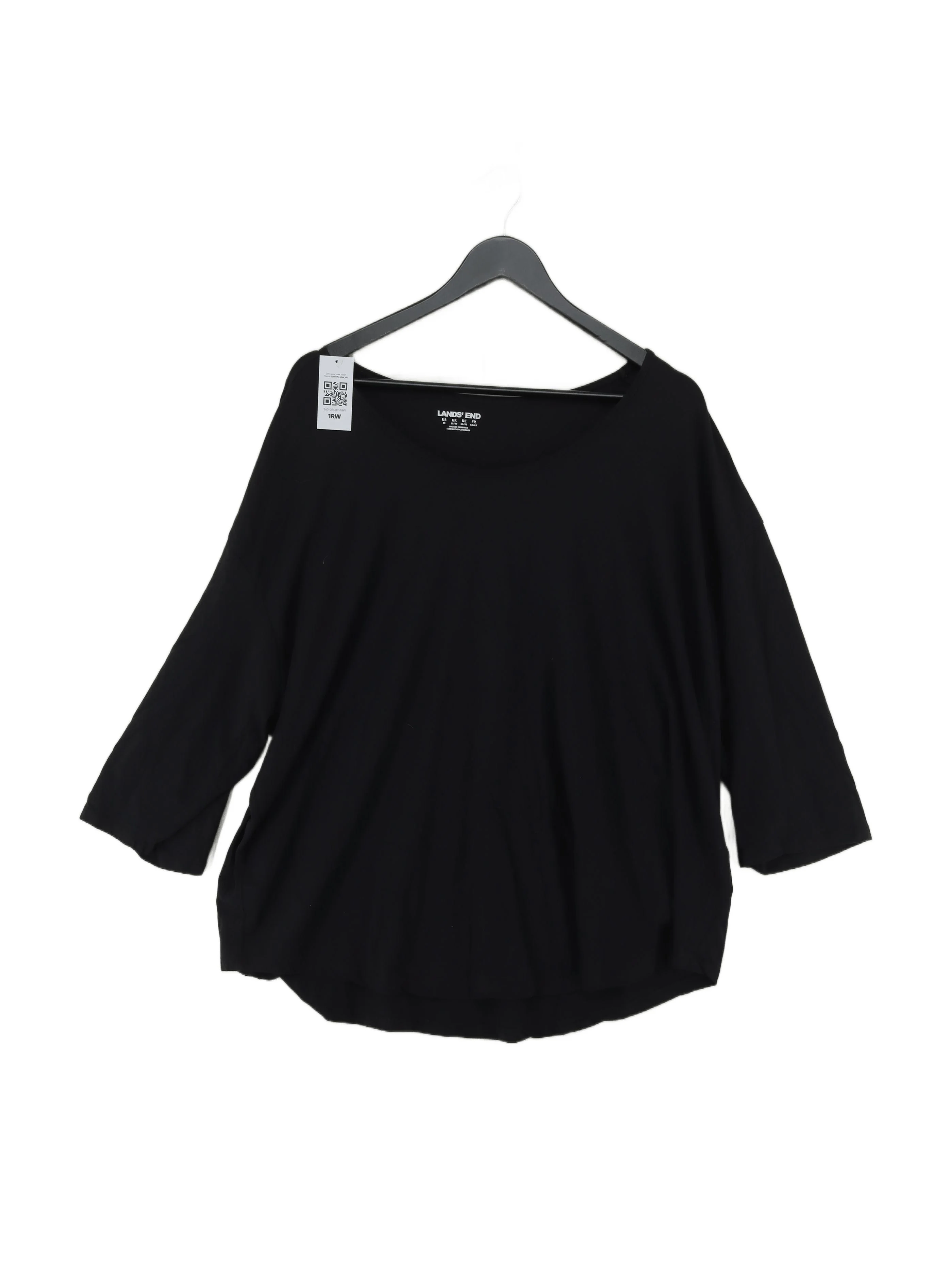 Lands End Women's Top XXXL Black Cotton with Lyocell Modal, Elastane Basic