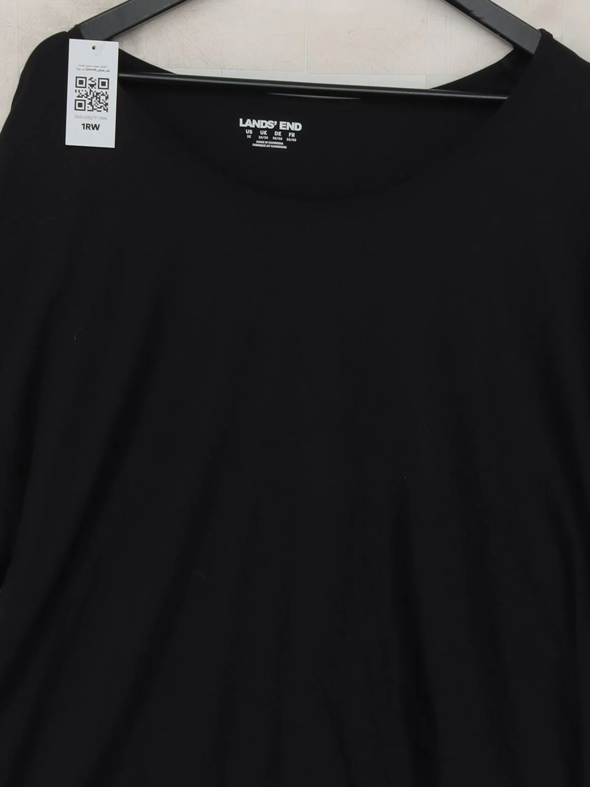 Lands End Women's Top XXXL Black Cotton with Lyocell Modal, Elastane Basic - Image 3