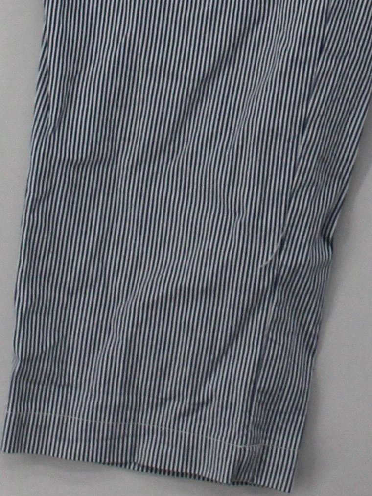 Lands End Women's Trousers M Blue Striped Cotton with Spandex Straight Capri - Image 4