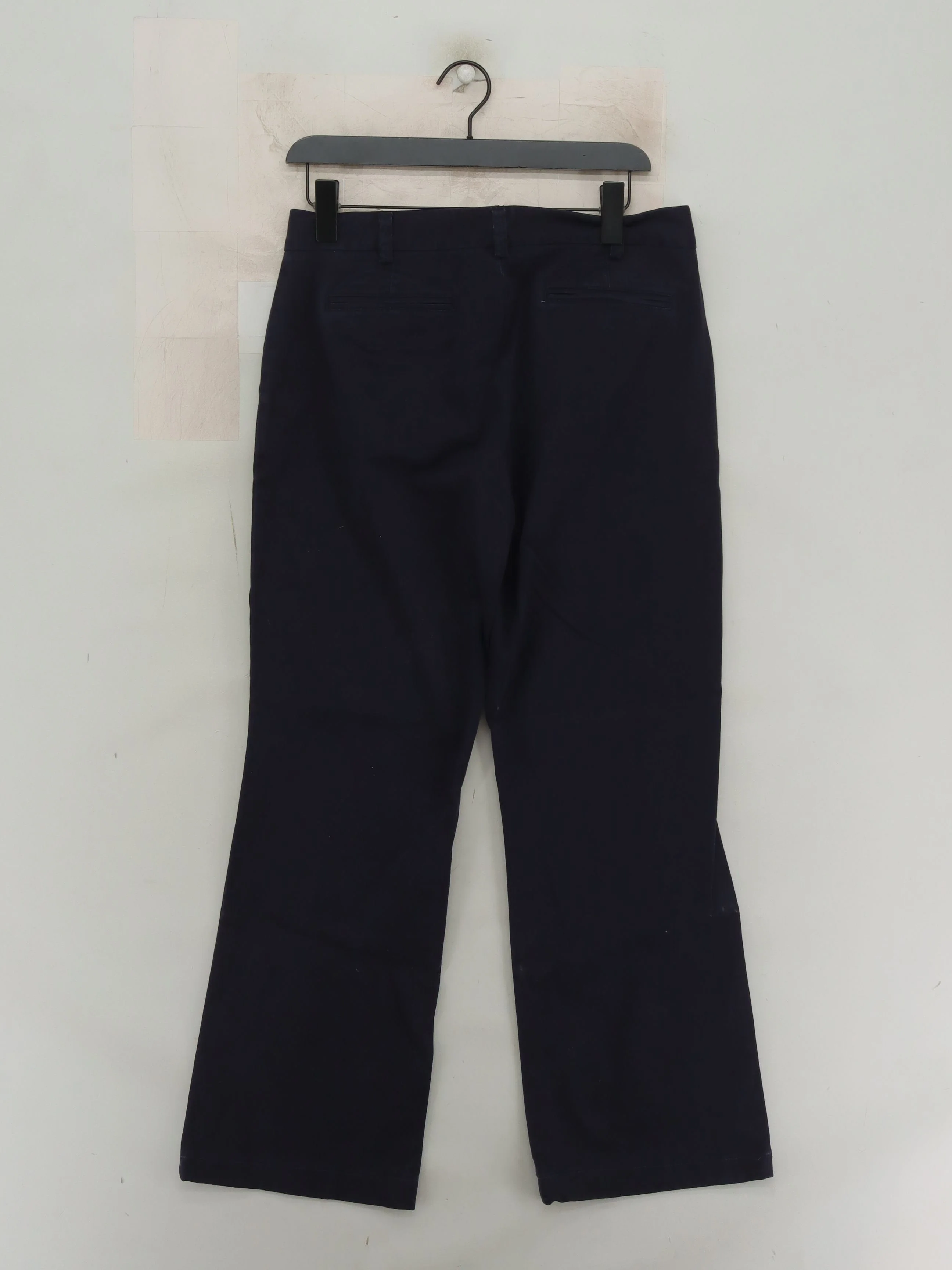 Lands End Women's Trousers UK 12 Blue Cotton with Elastane Straight Chino - Image 2