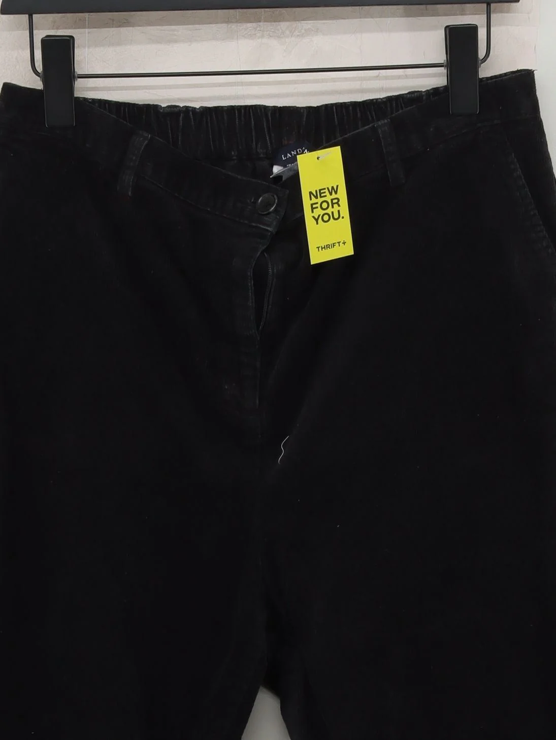 Lands End Women's Trousers UK 14 Black Cotton with Elastane Straight Chino - Image 3