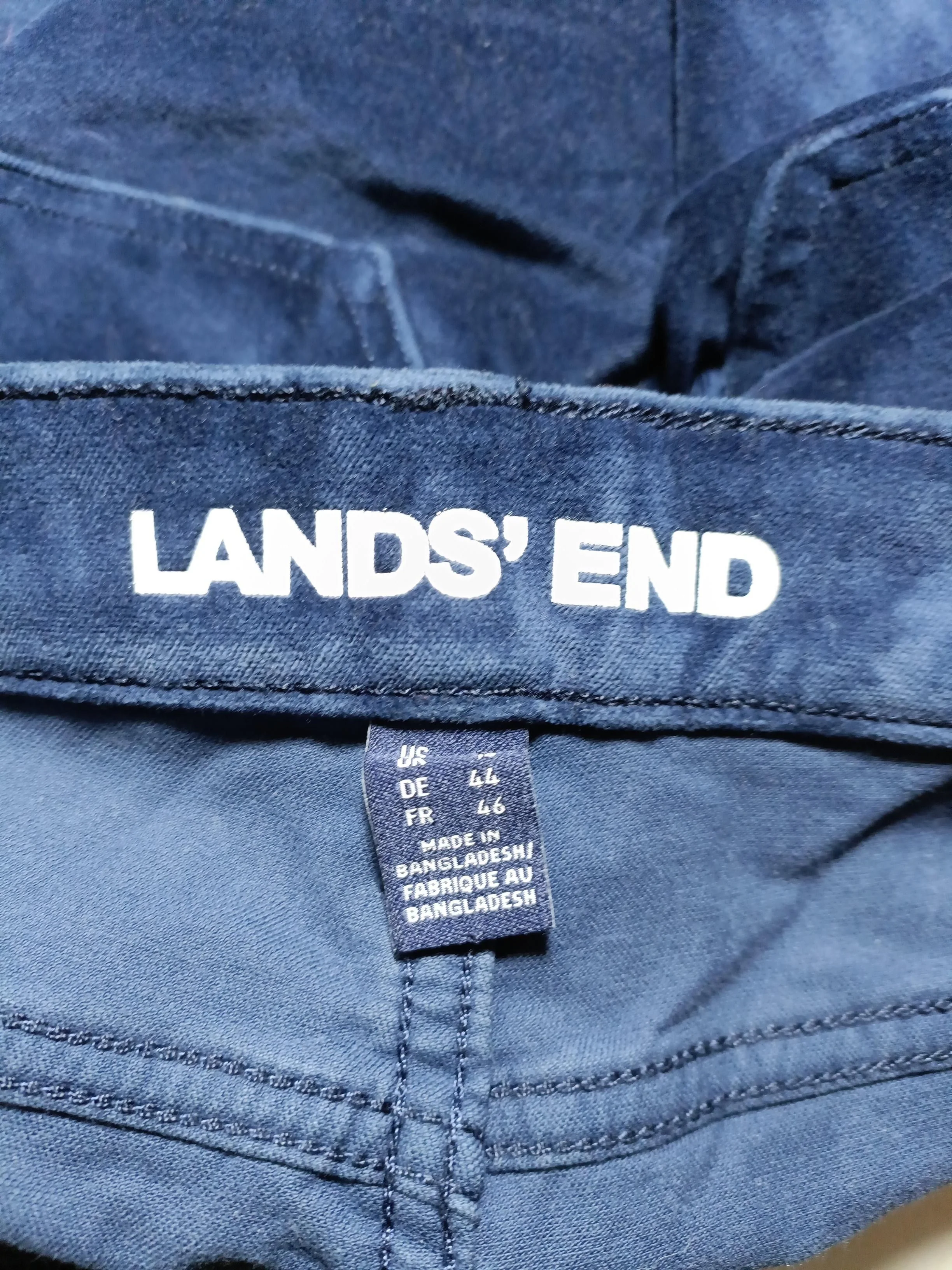 Lands End Women's Trousers UK 16 Blue Cotton with Spandex Straight Chino - Image 5