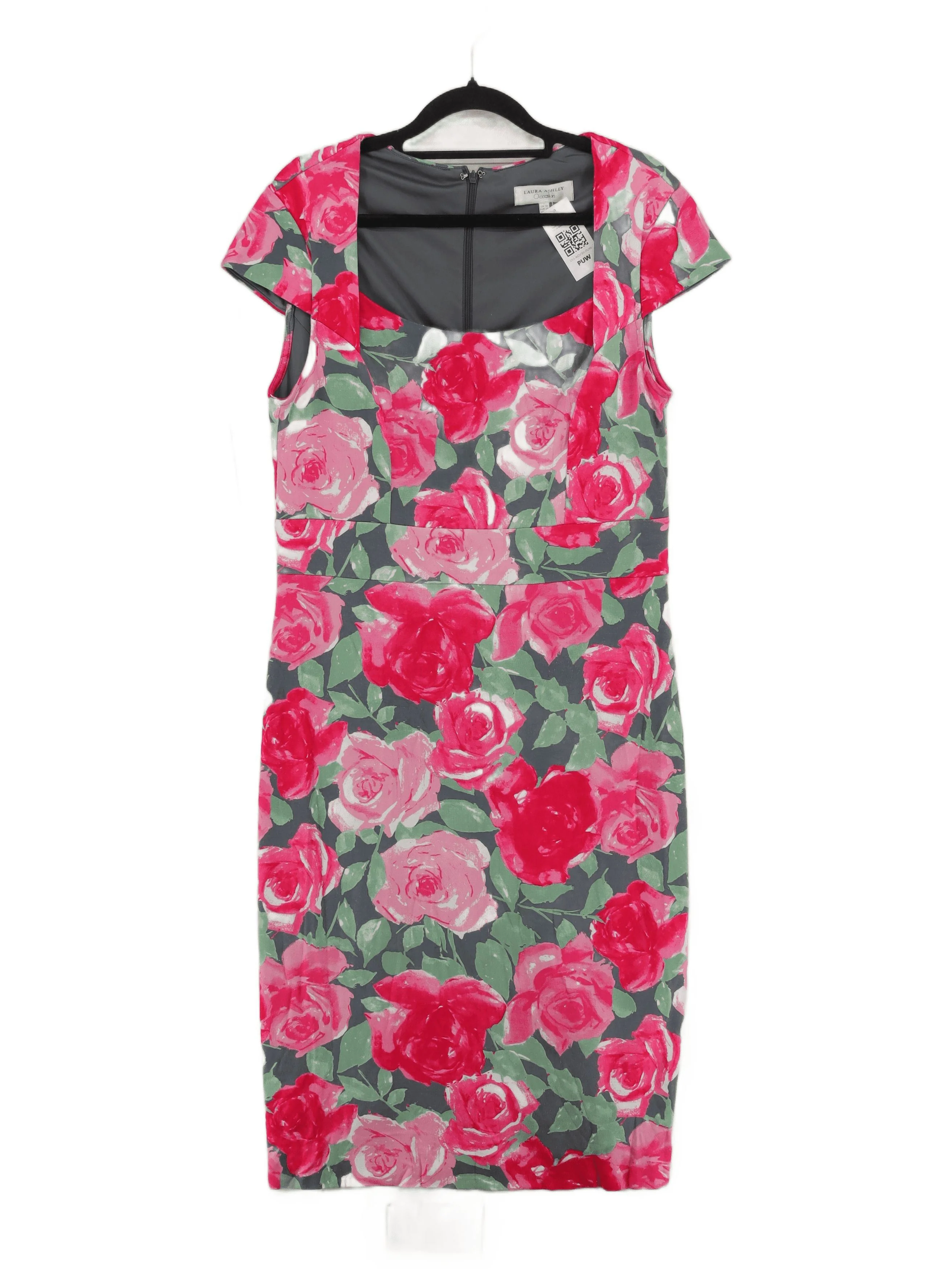 Laura Ashley Bodycon Midi Dress UK12 in Grey