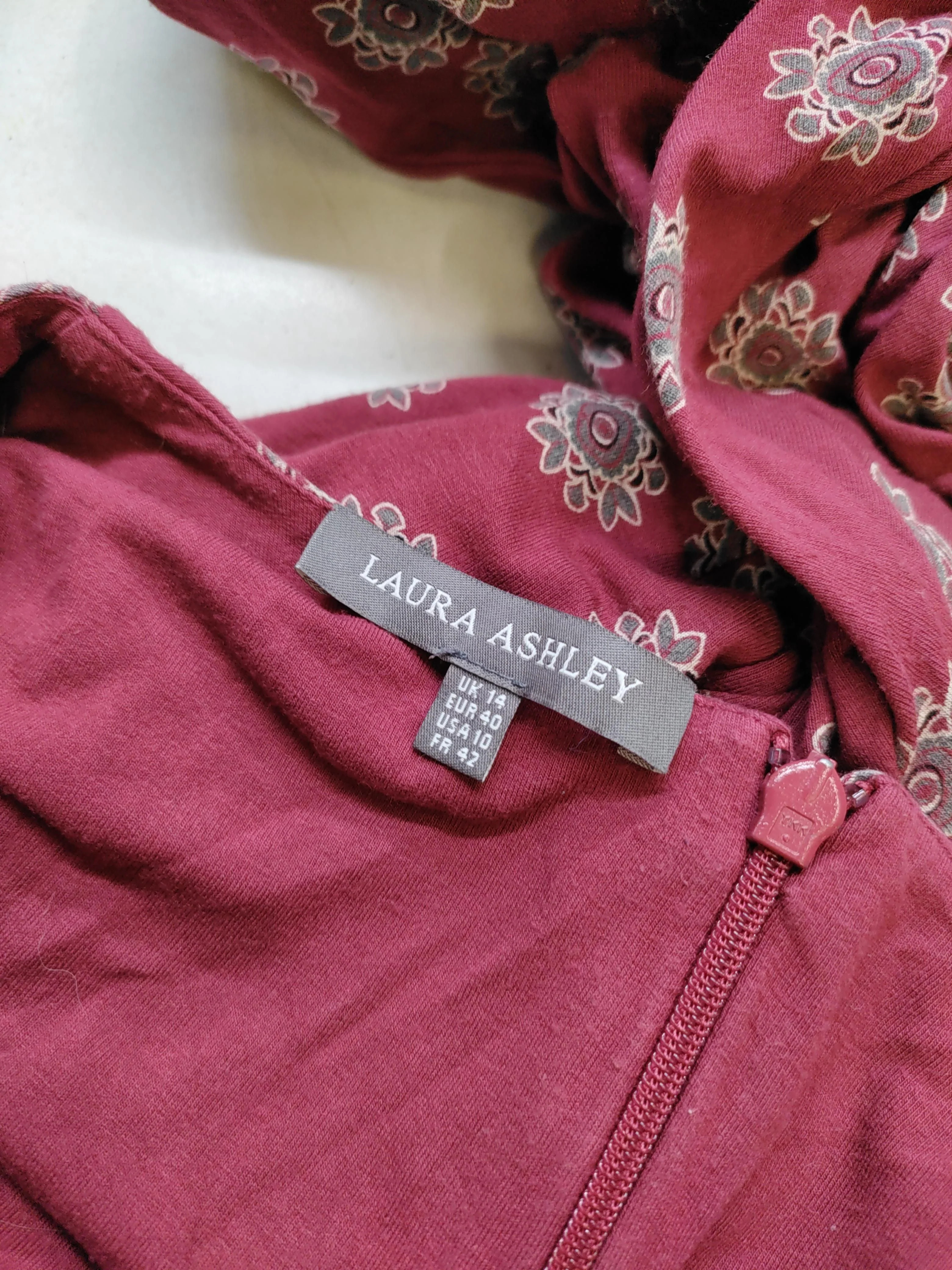 Laura Ashley Shirt Midi Dress UK12 in Red - Image 7