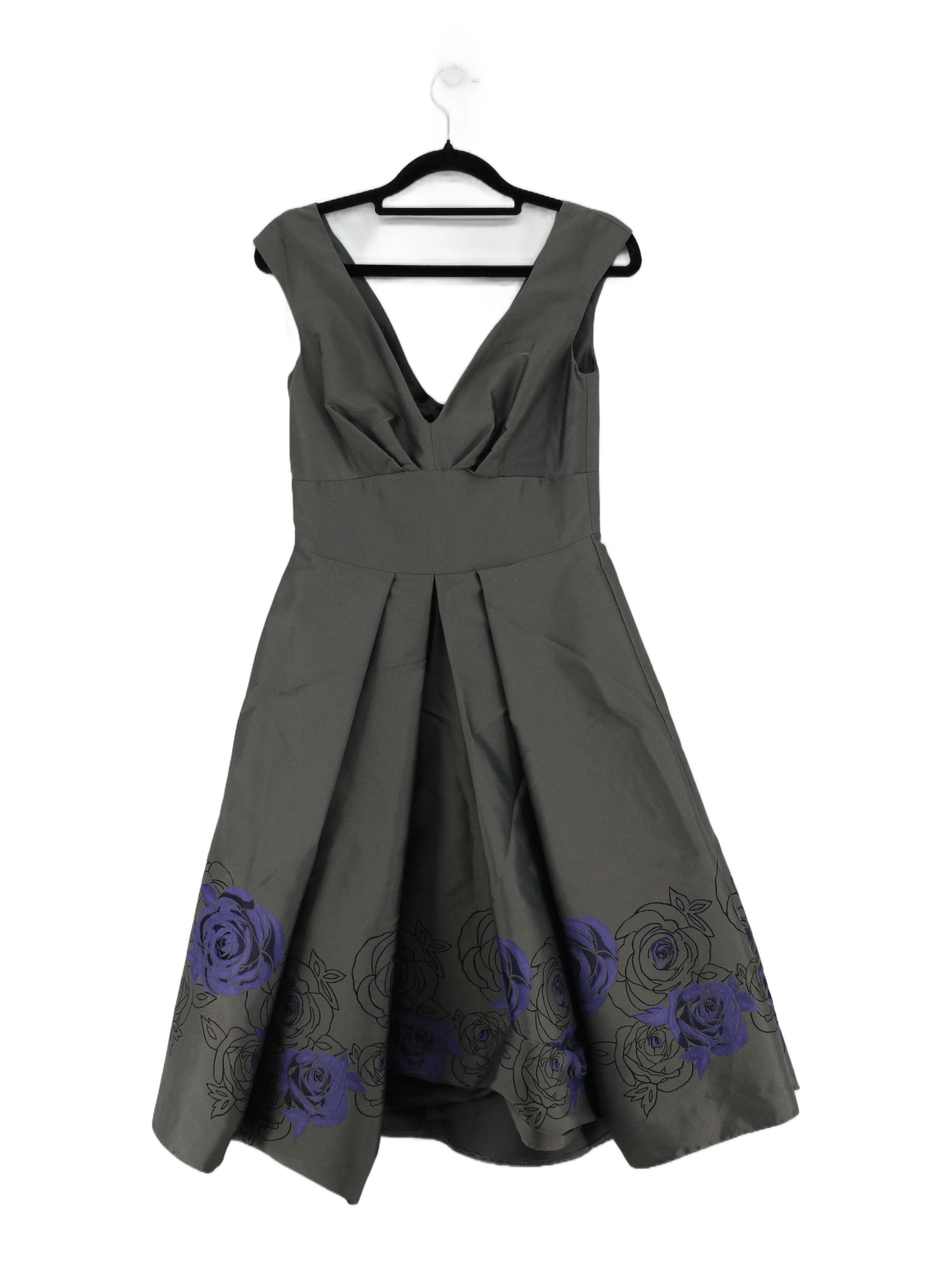 Laura Ashley Skater Midi Dress UK6 in Grey