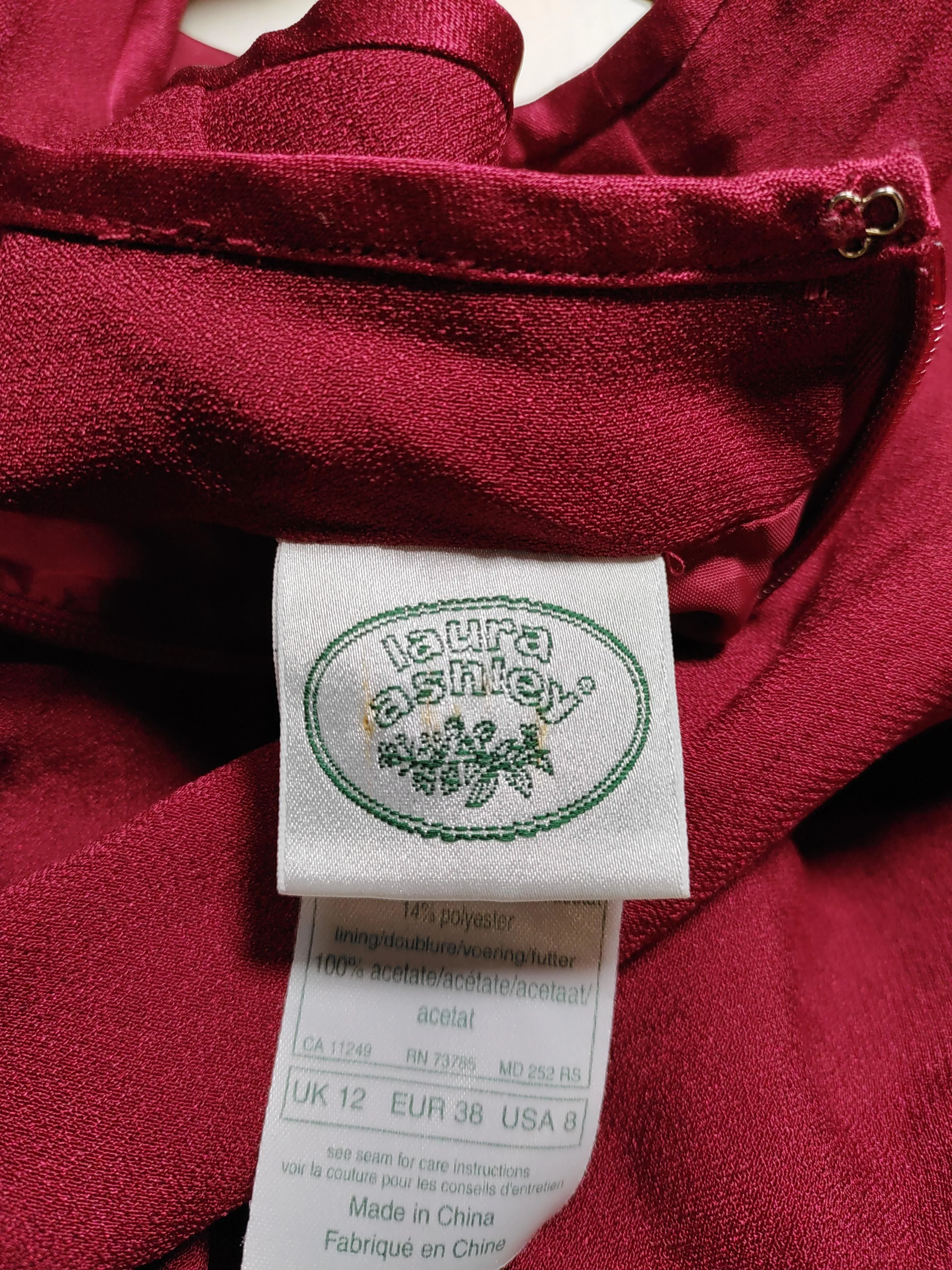 Laura Ashley Tank Midi Dress UK12 in Red - Image 5