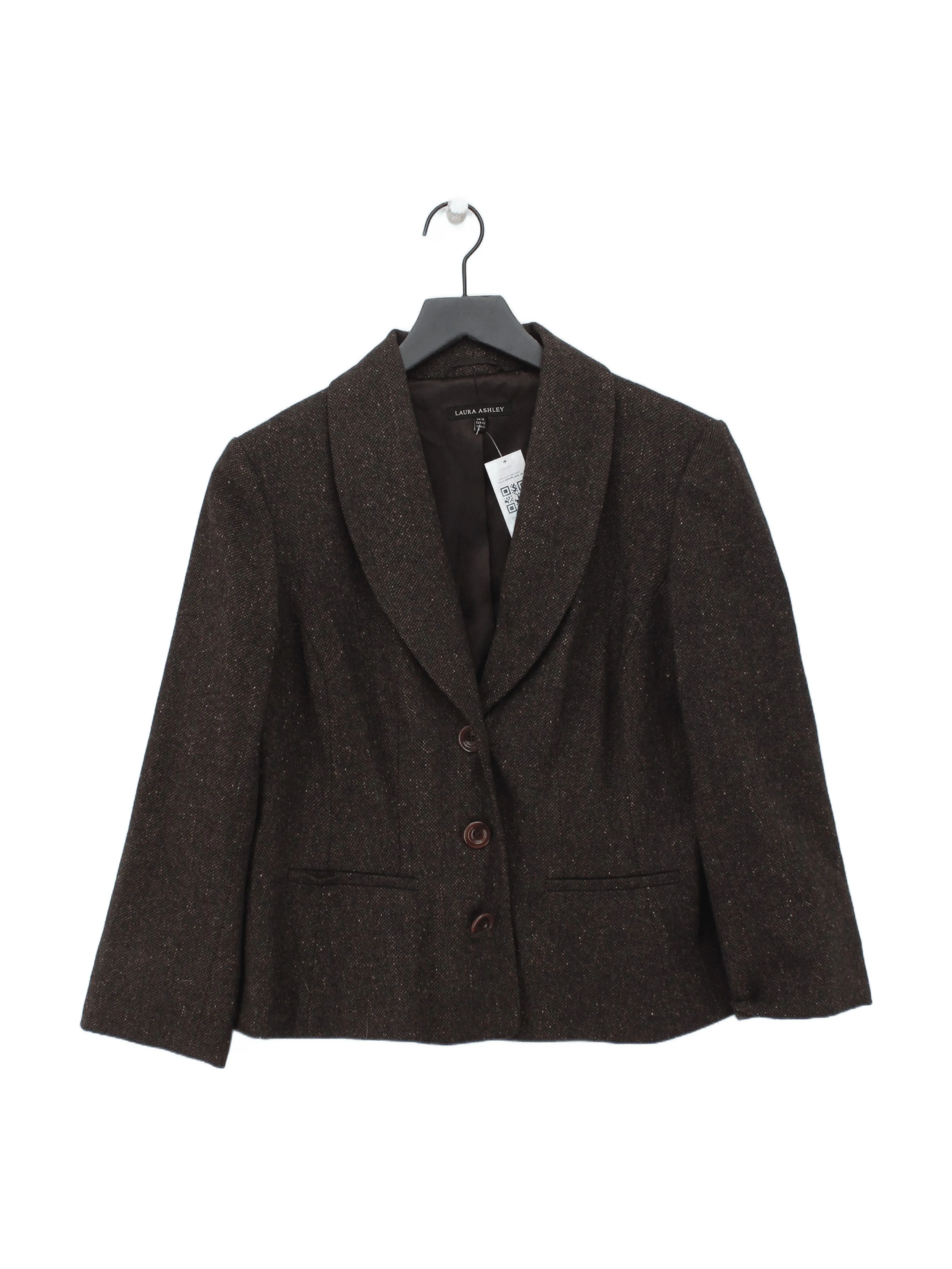 Laura Ashley Women's Blazer UK 16 Brown Wool