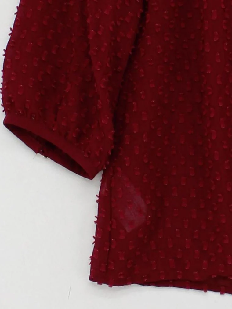 Laura Ashley Women's Blouse UK 8 Red 100% Polyester 3/4 Sleeve Round Neck Basic - Image 4
