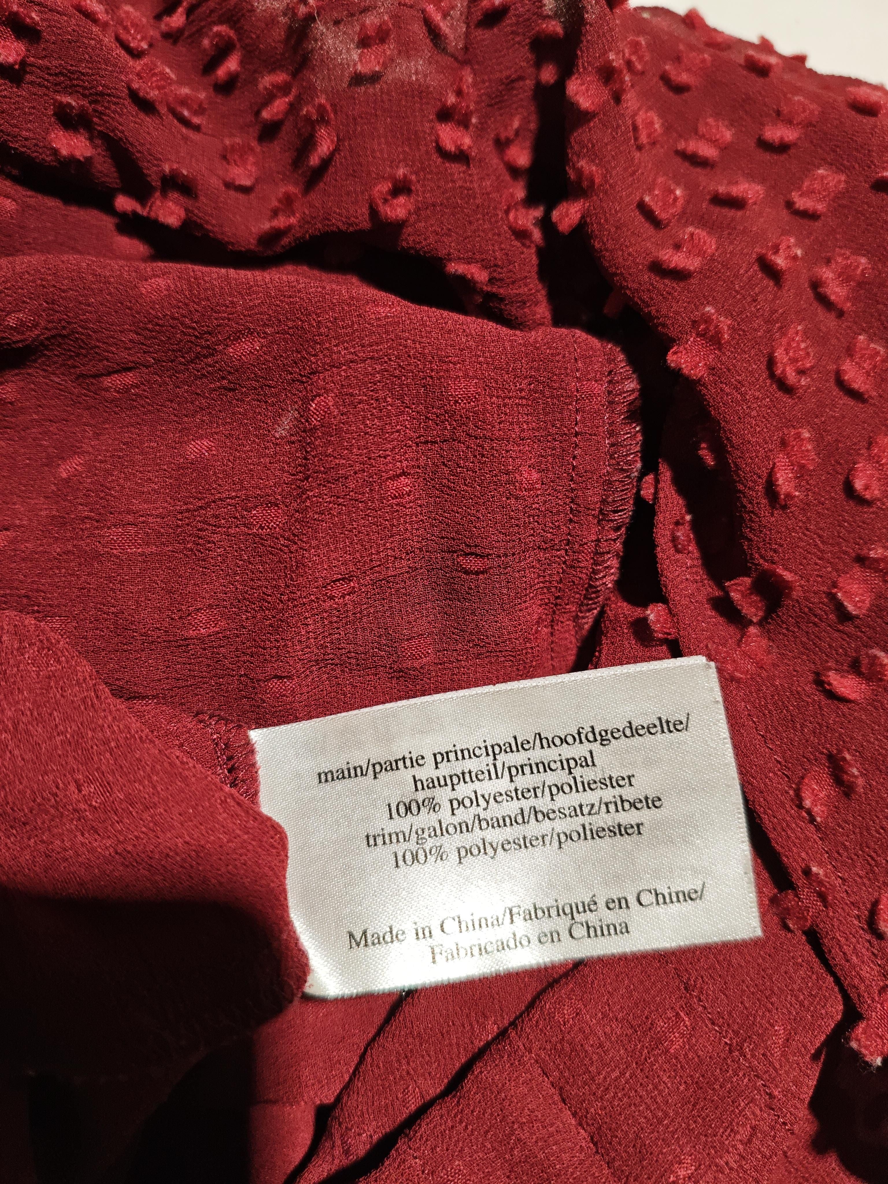 Laura Ashley Women's Blouse UK 8 Red 100% Polyester 3/4 Sleeve Round Neck Basic - Image 6