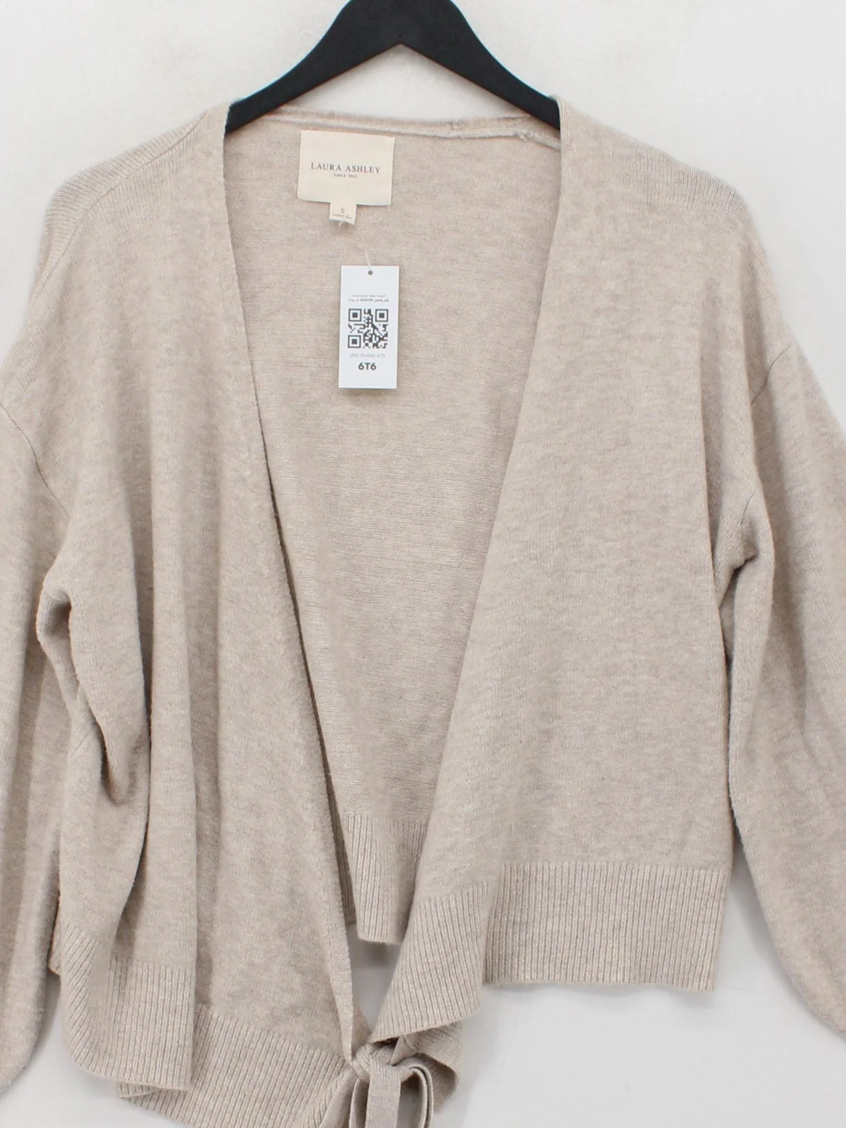 Laura Ashley Women's Cardigan S Cream Viscose with Nylon V-Neck Cardigan - Image 3