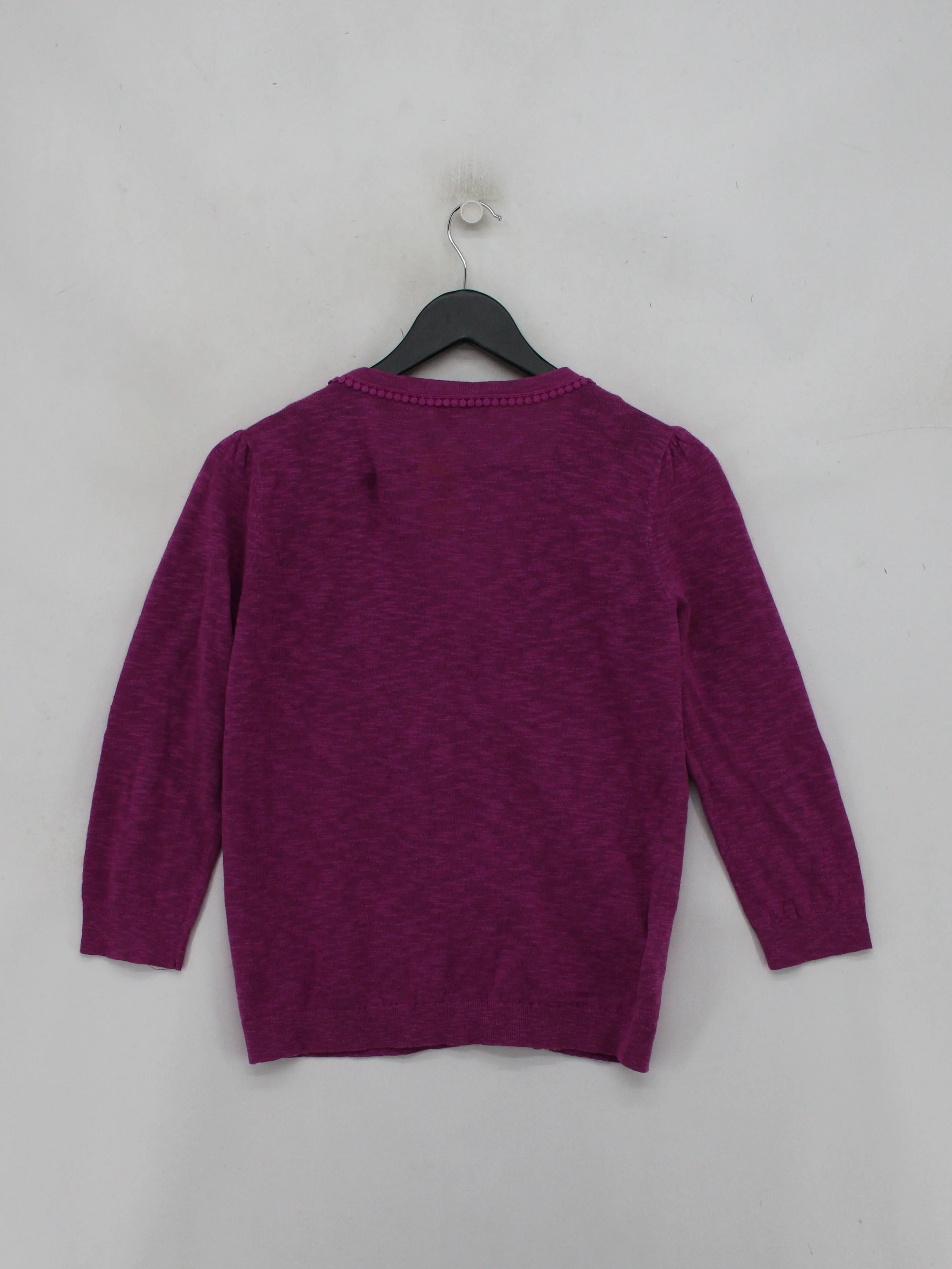 Laura Ashley Women's Cardigan UK 8 Purple Linen with Cotton V-Neck Cardigan - Image 2